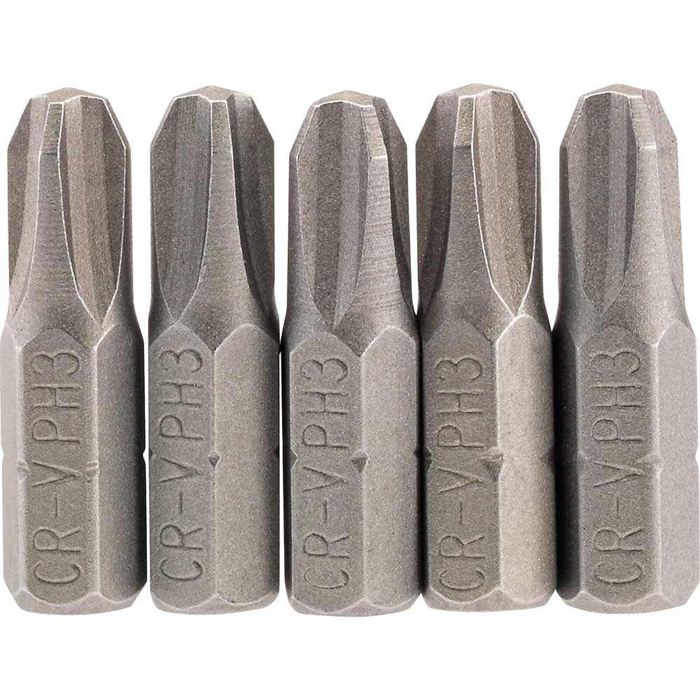 Draper Phillips Screwdriver Bit PH3 25mm Pack of 5