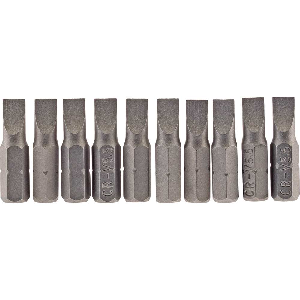 Image of Draper Slotted Screwdriver Bit 5.5mm 25mm Pack of 10