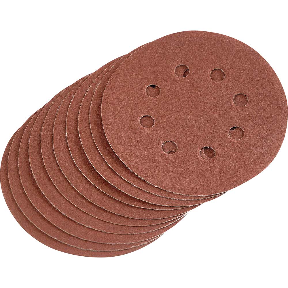 Image of Draper Hook and Loop Sanding Discs 125mm 125mm 240g Pack of 10