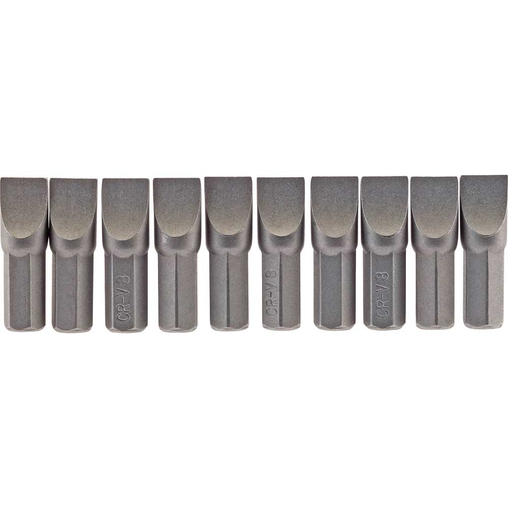 Draper Slotted Screwdriver Bit 8mm 25mm Pack of 10