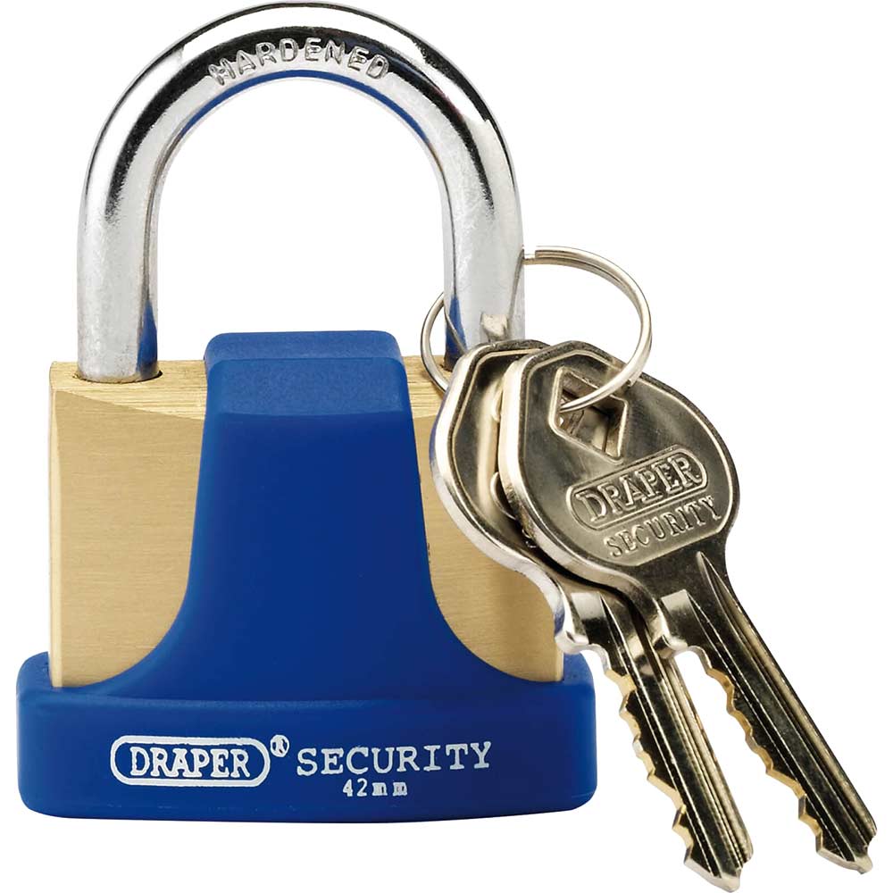Draper Solid Brass Padlock 42mm Standard