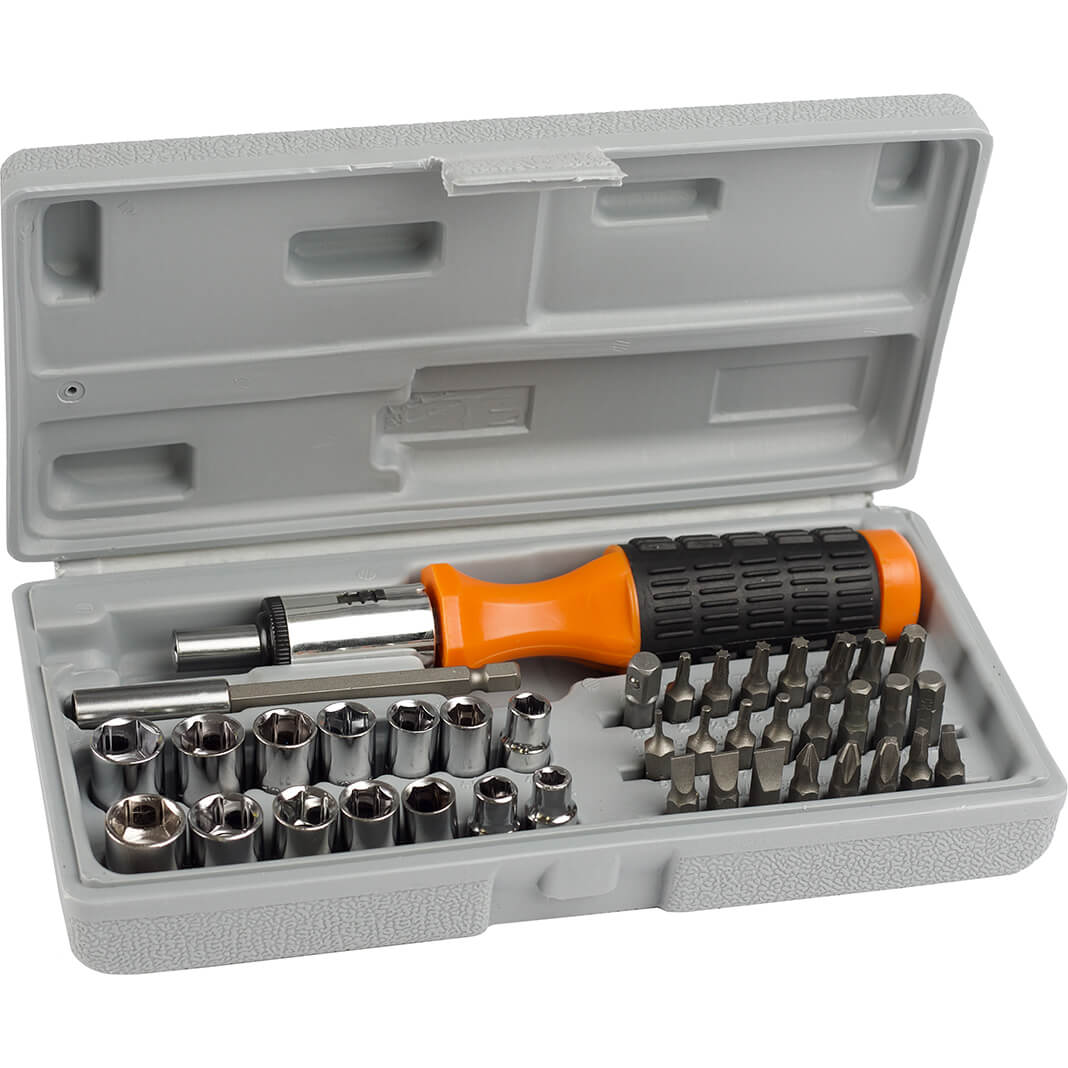 Image of Avit 40 Piece 1/4" Drive Hex Socket and Screwdriver Bit Set Metric and Imperial