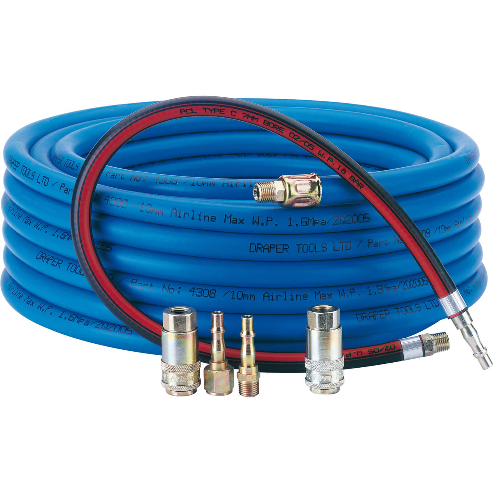 Image of Draper Heavy Duty Airline and Connector Kit 15.2m 10mm