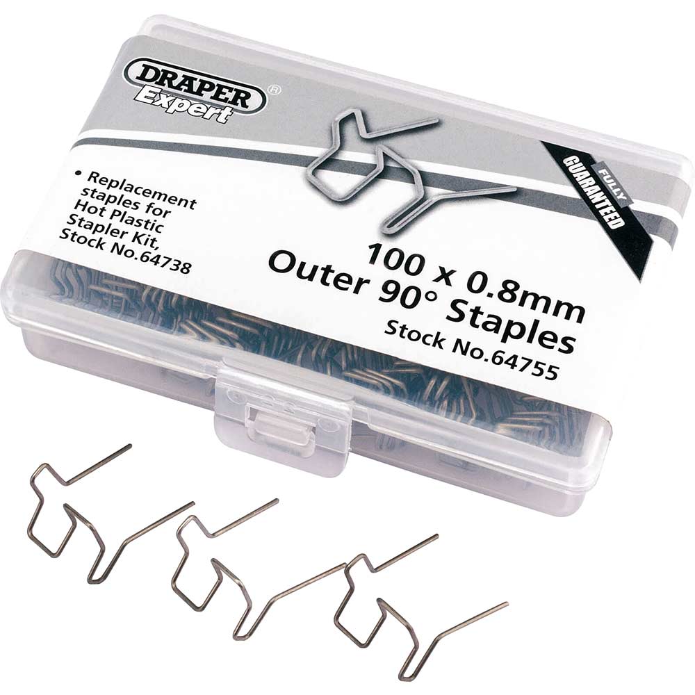 Draper Double U Staples for Hot Staplers 0.8mm Pack of 50