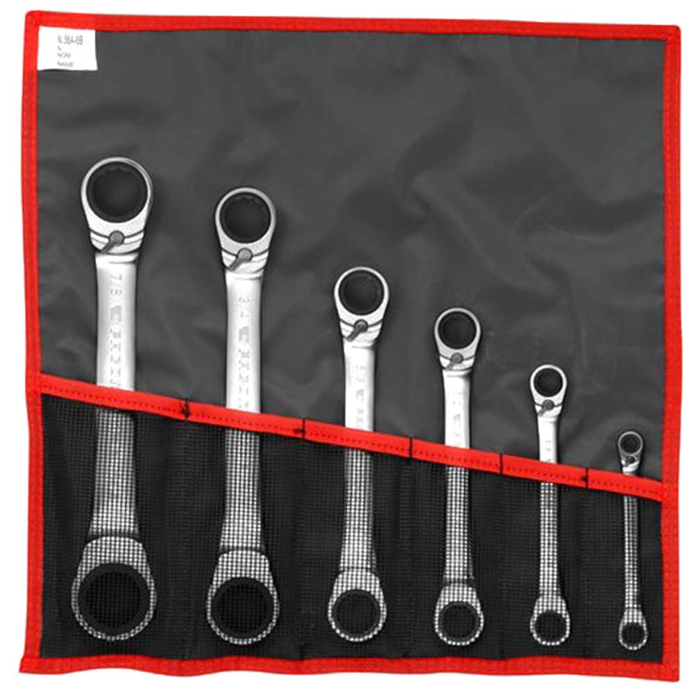 Facom 65.JU6T 6 Piece Ratchet Ring Spanner Set Imperial