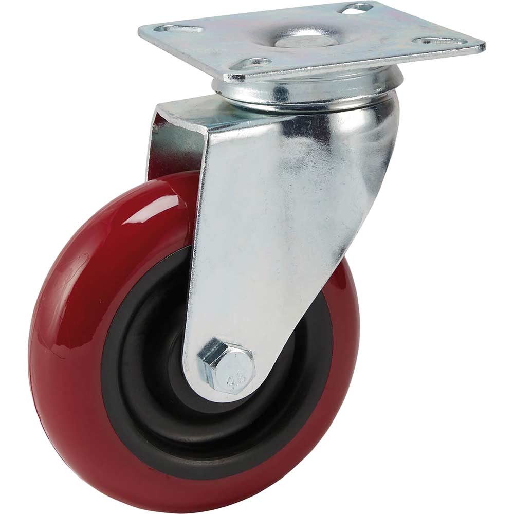 Draper Swivel Plate Fixing Polyurethane Wheeled Castor 100mm