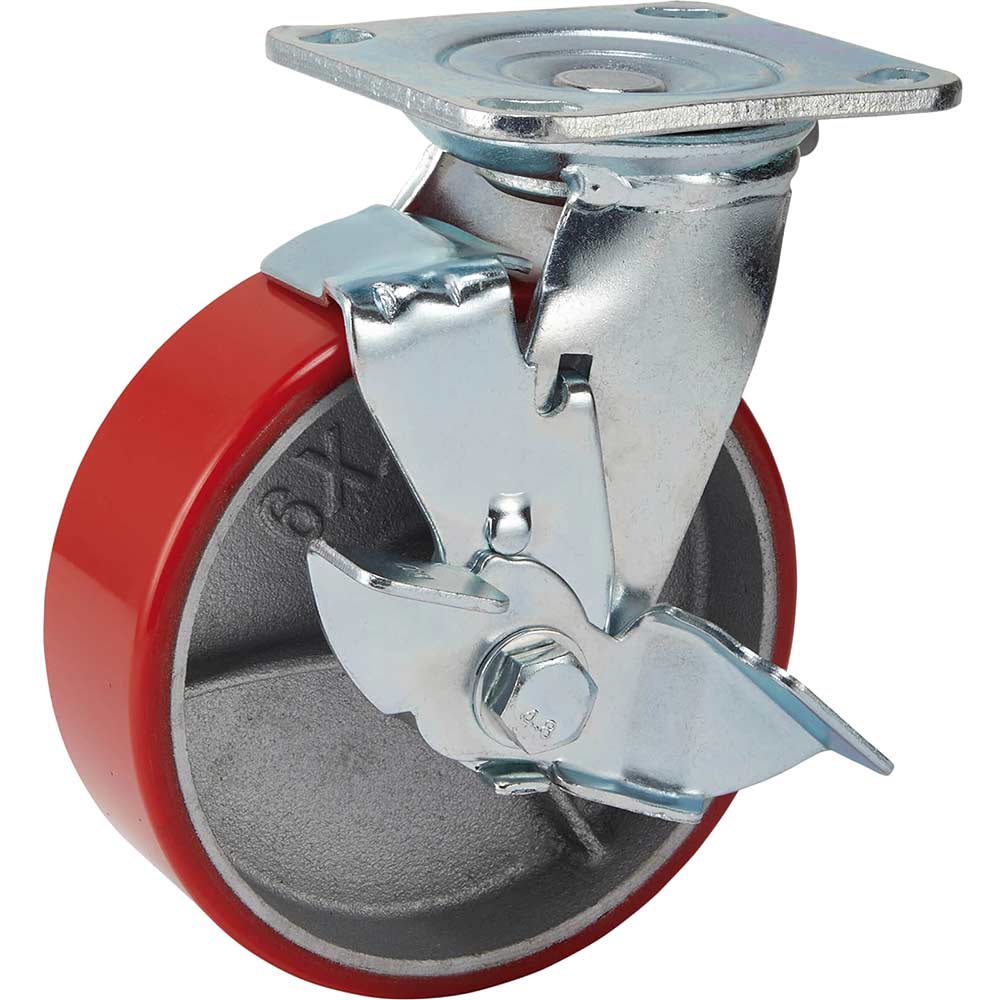 Draper Swivel Plate Fixing Heavy Duty Wheeled Casor and Brake 160mm