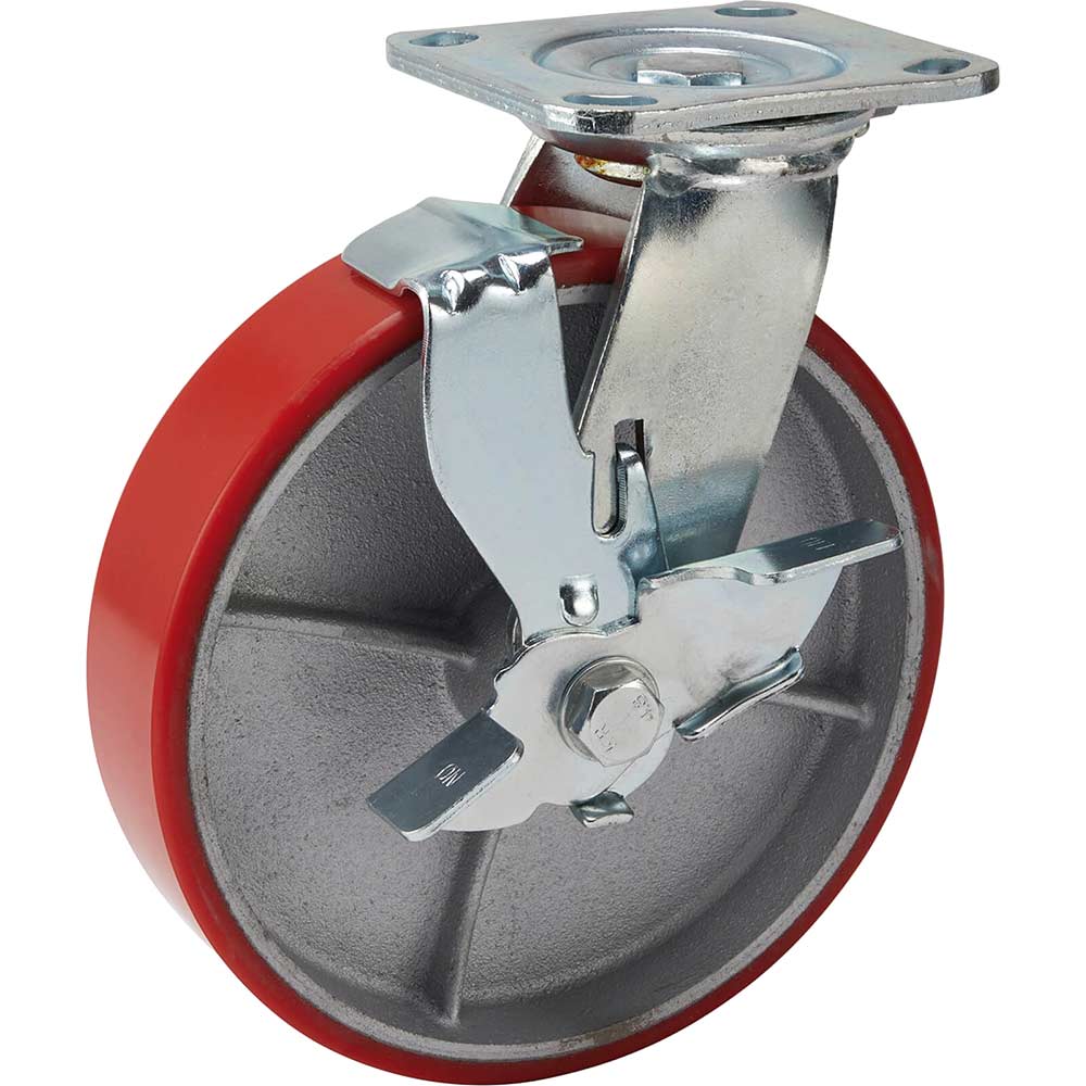 Draper Swivel Plate Fixing Heavy Duty Wheeled Casor and Brake 200mm
