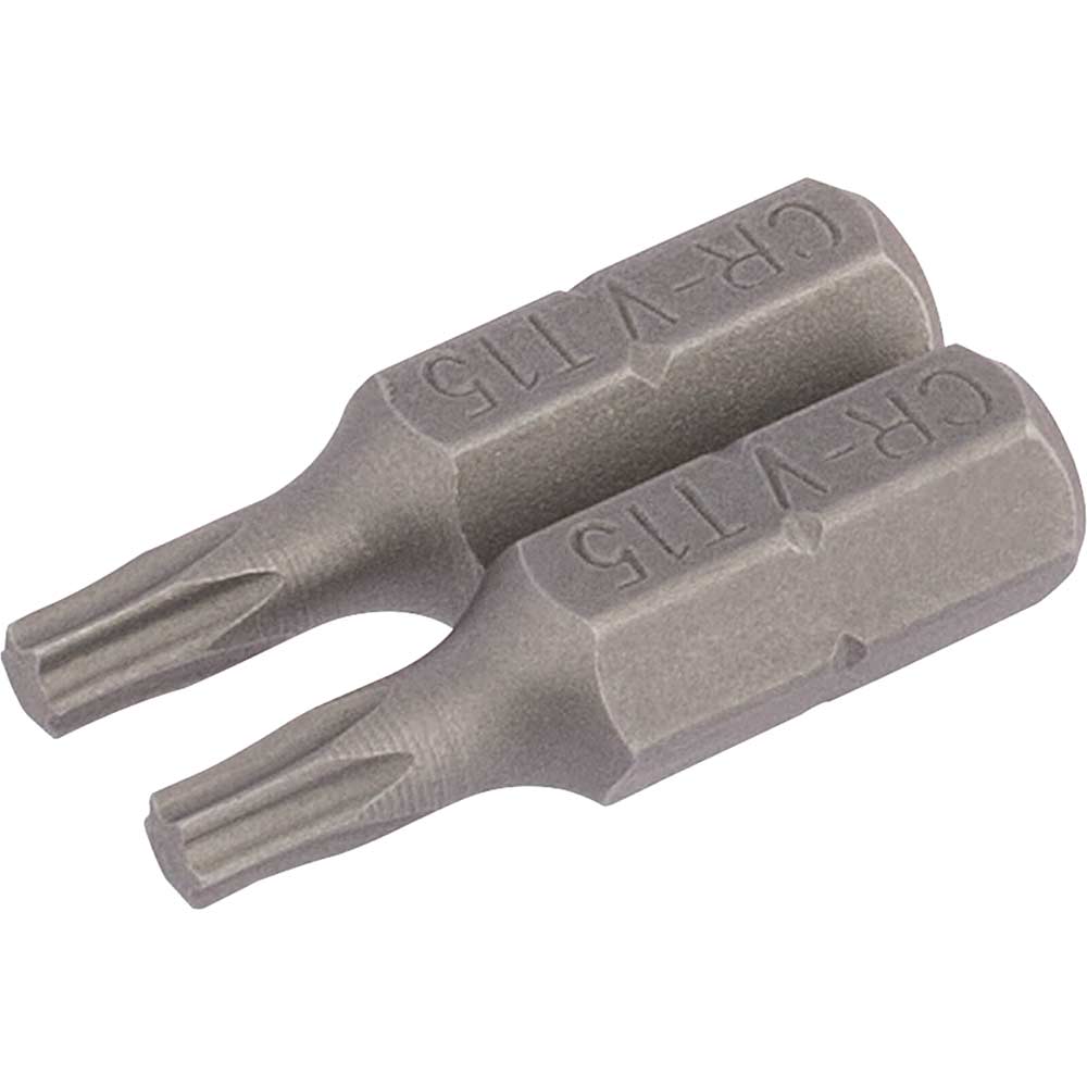 Image of Draper Torx Screwdriver Bits T15 25mm Pack of 2