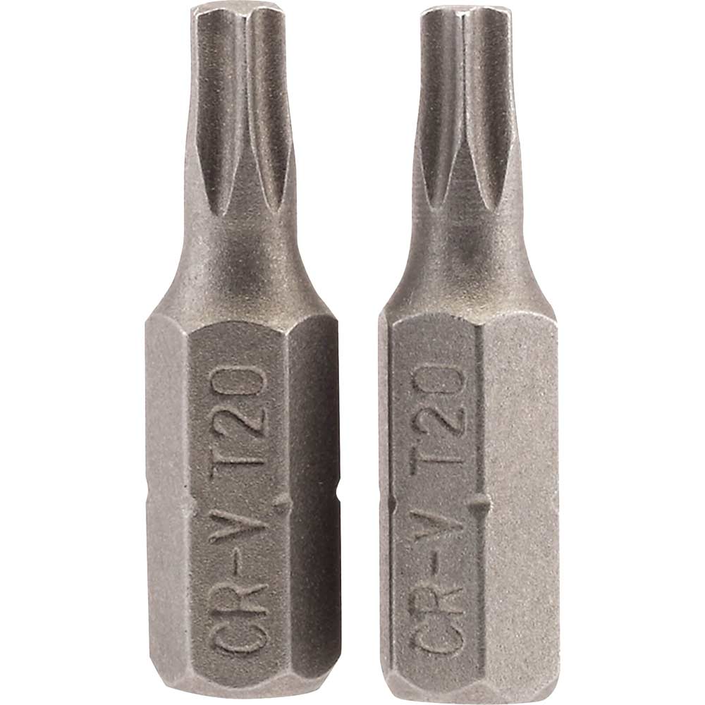 Image of Draper Torx Screwdriver Bits T20 25mm Pack of 2