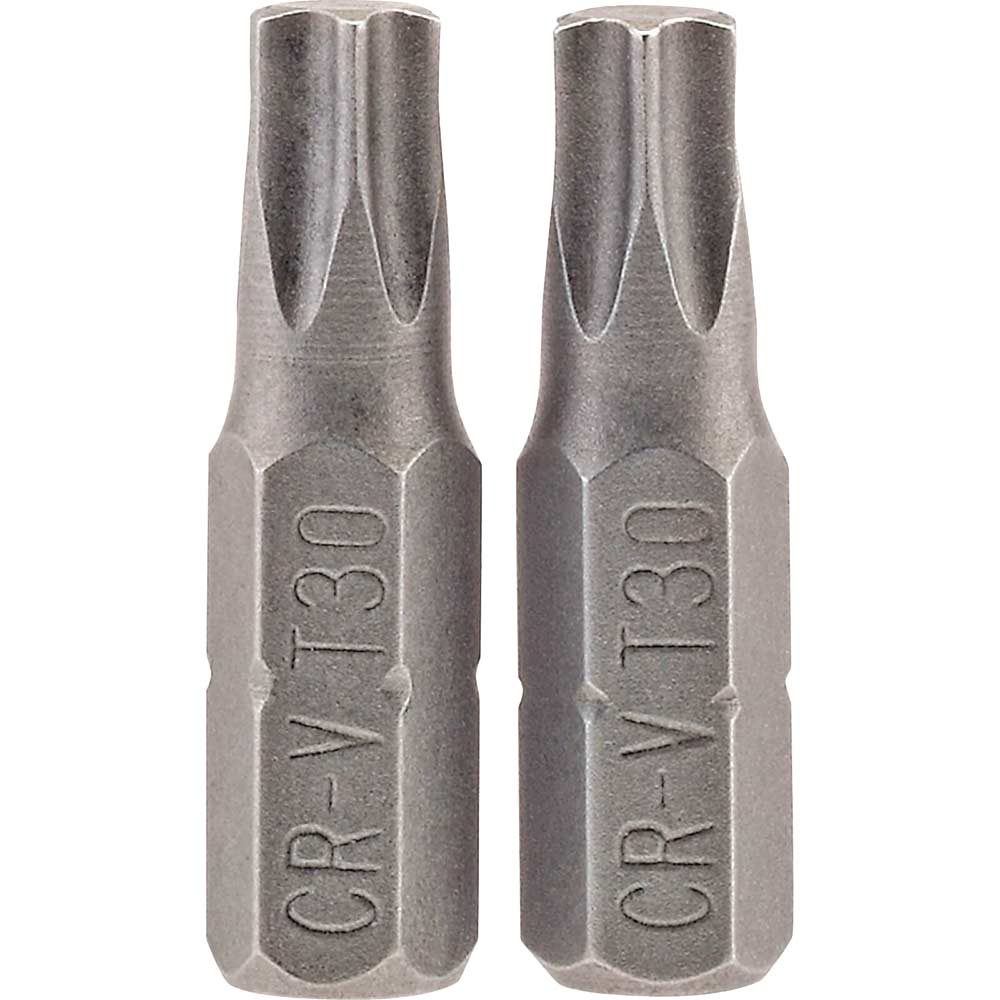 Image of Draper Torx Screwdriver Bits T30 25mm Pack of 2