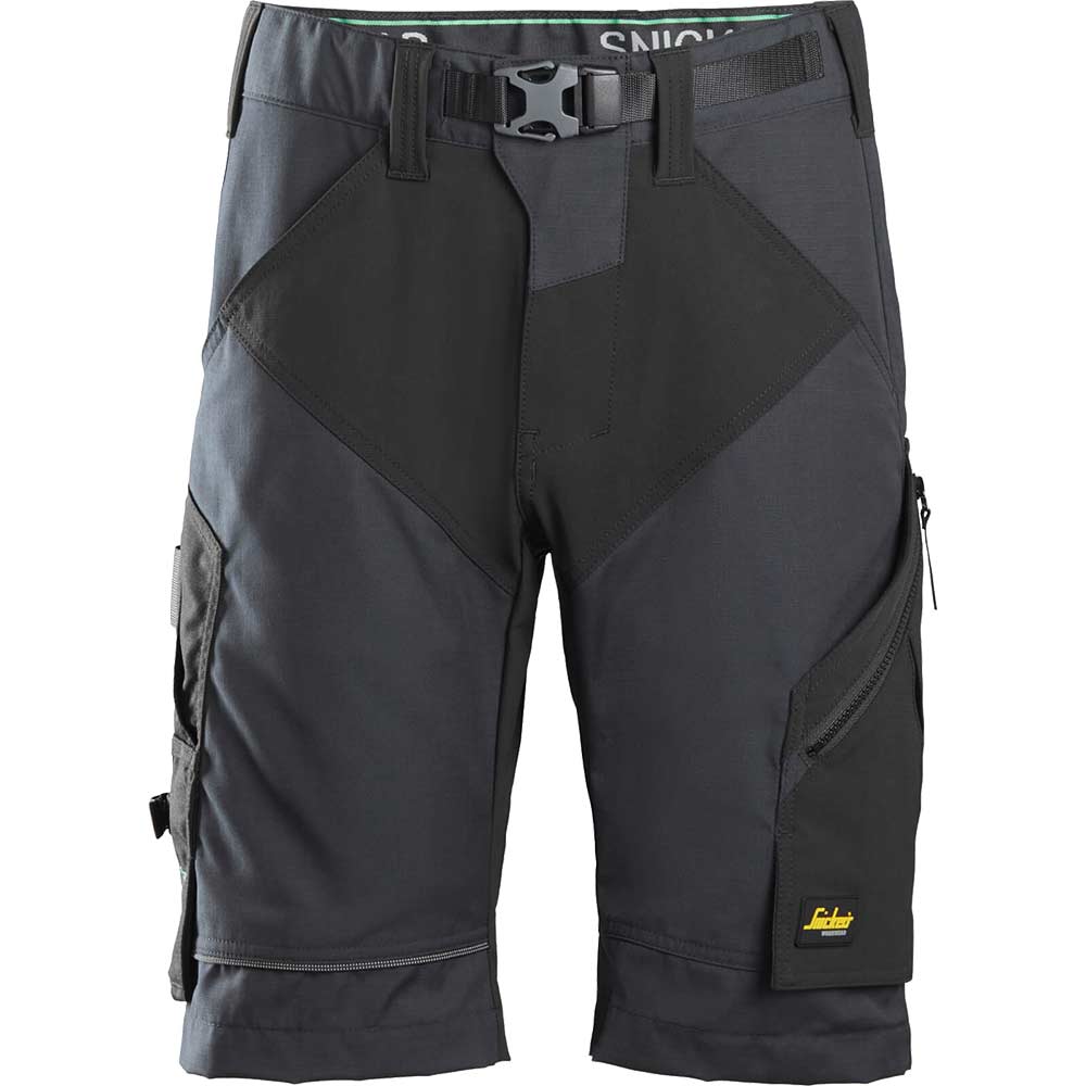 Snickers 6914 Mens FlexiWork Comfort Shorts Grey / Black 44