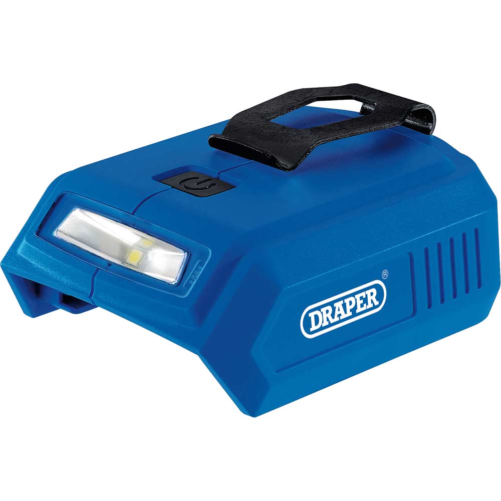 Image of Draper LED Worklight and USB Adaptor for D20 20v Batteries