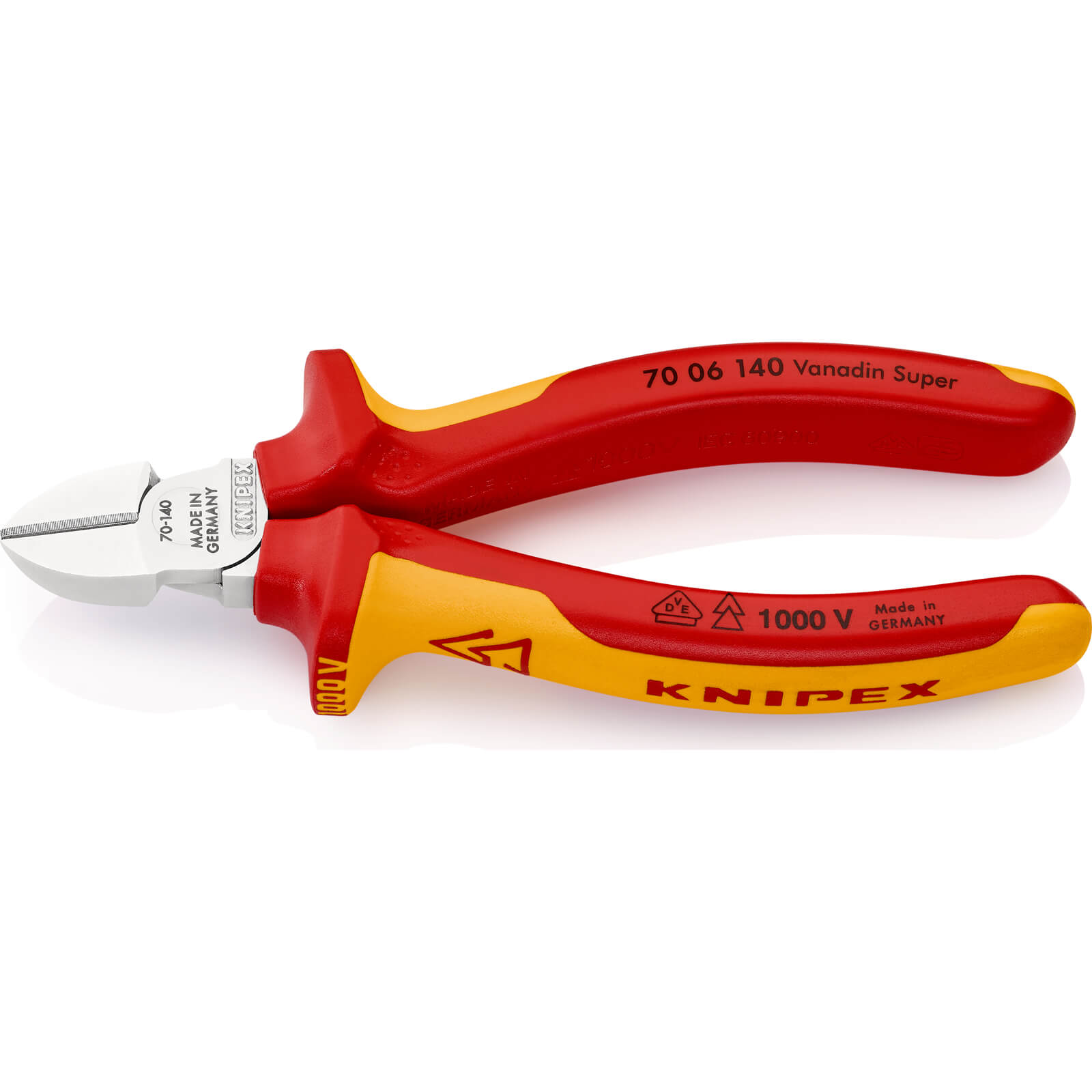 Image of Knipex 70 06 VDE Insulated Diagonal Cutting Pliers 140mm