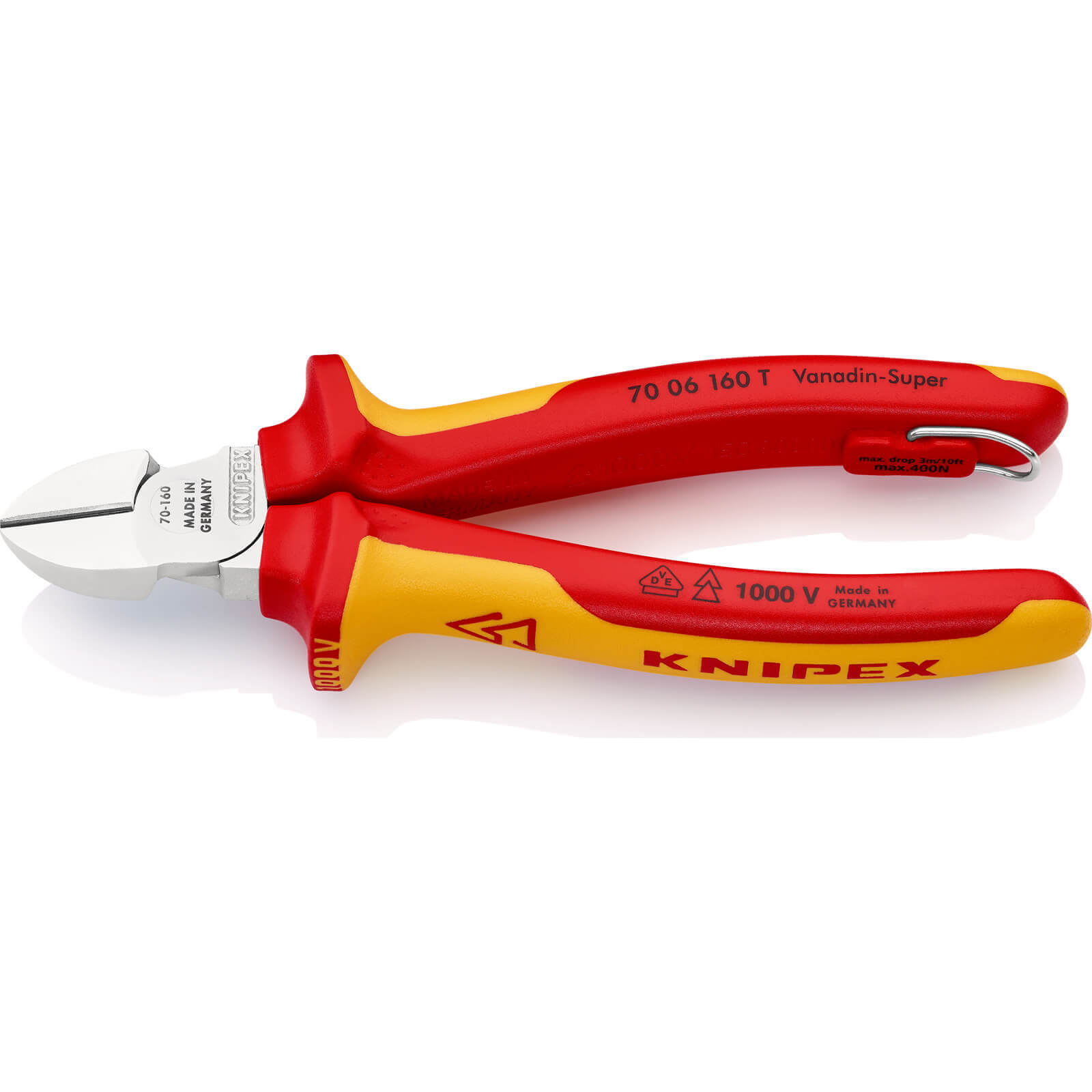 Image of Knipex 70 06 VDE Insulated Tethered Diagonal Cutting Pliers 160mm