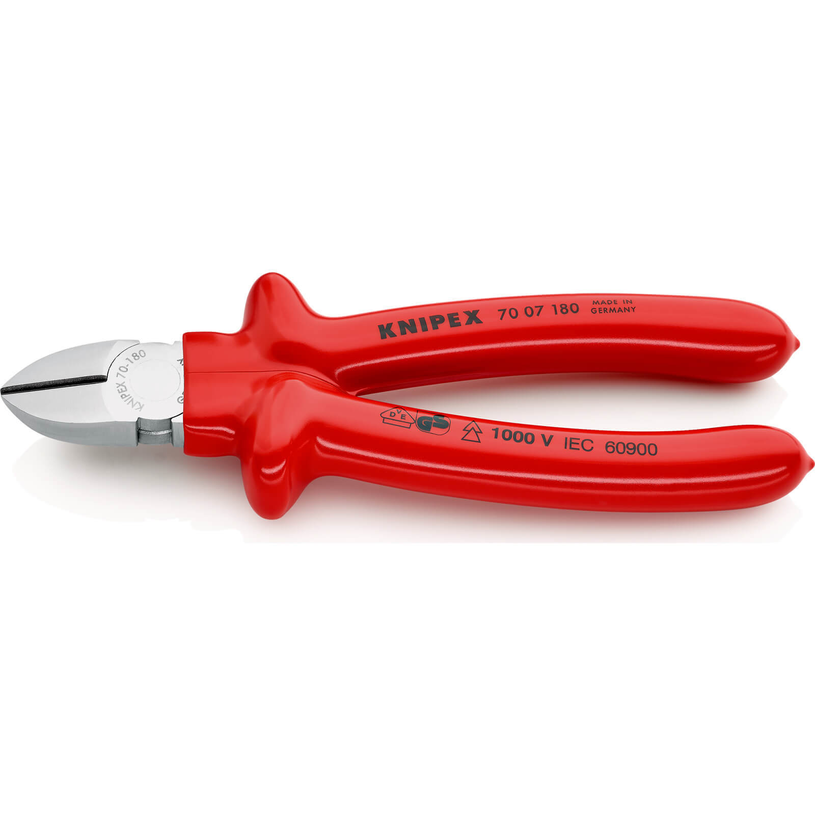Photos - Utility Knife KNIPEX 70 70 VDE Insulated Diagonal Side Cutting Pliers 180mm 70 07 180 