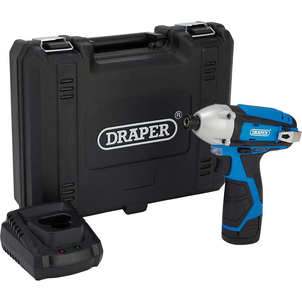 Draper ID12VD 12v Cordless Impact Driver 1 x 1.5ah Li-ion Battery Charger Case
