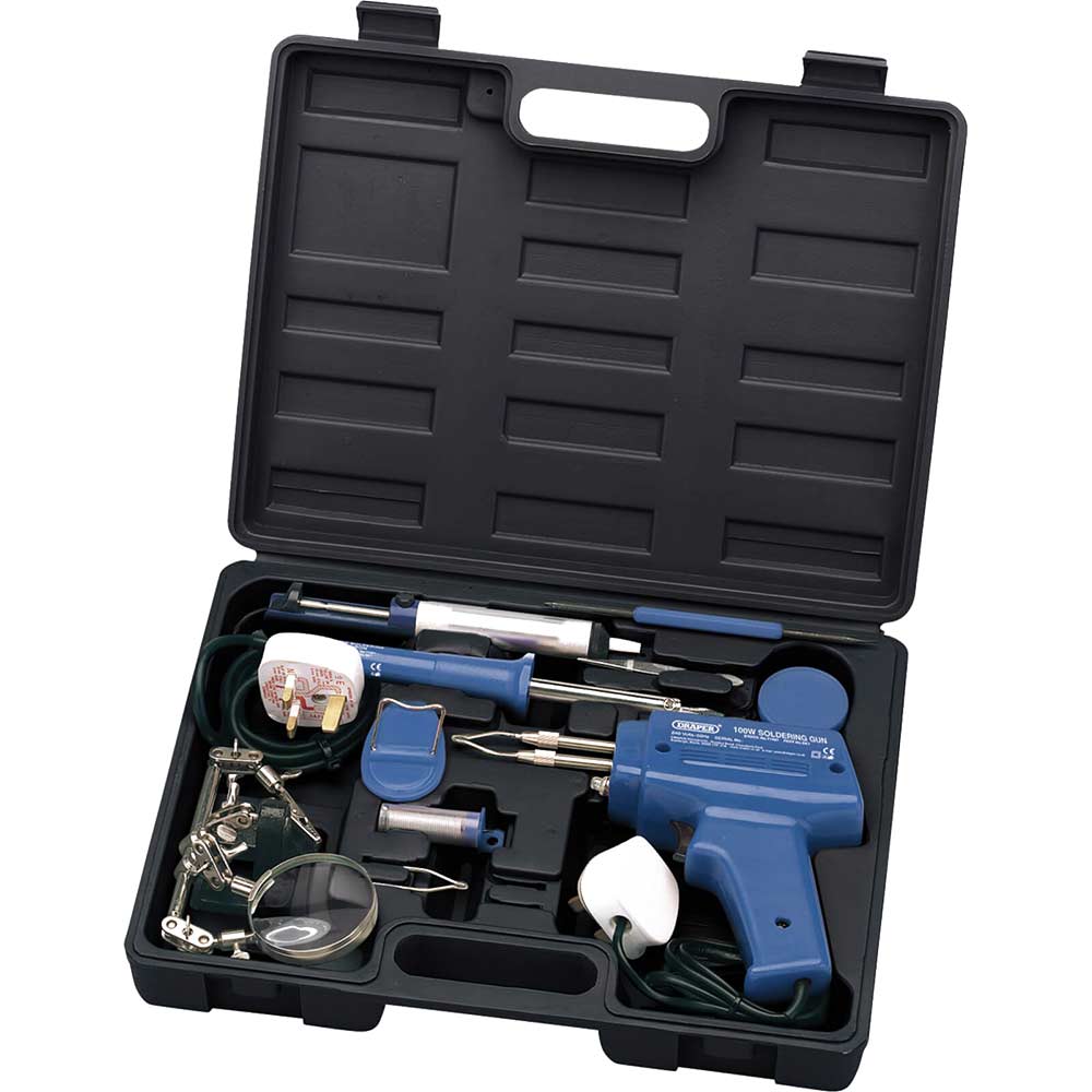 Image of Draper Soldering Iron Gun and Accessory Kit 100 Watts