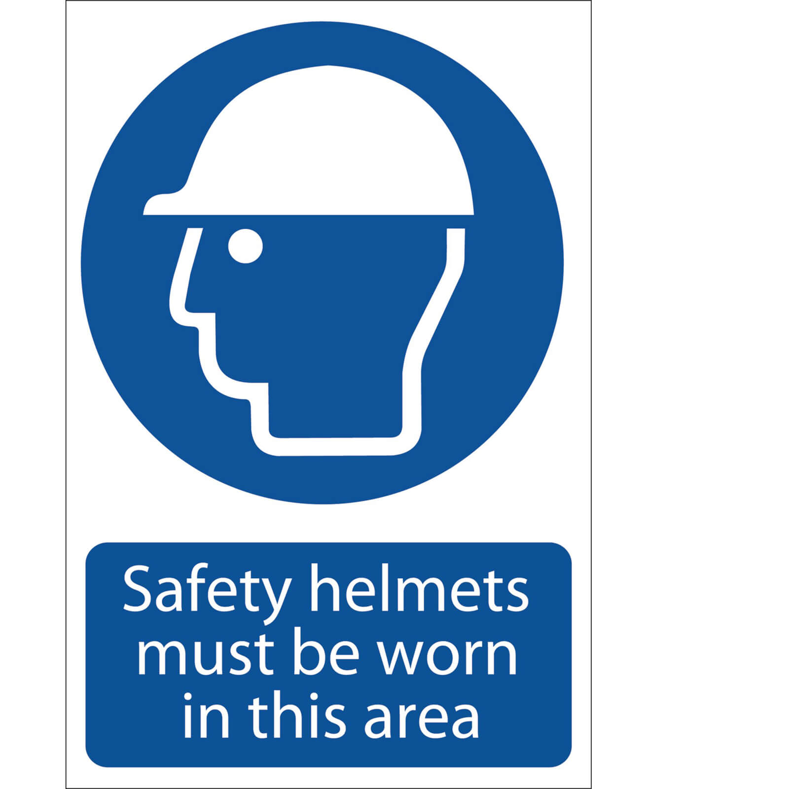 Image of Draper Safety Helmets Must Be Worn In This Area Sign 200mm 300mm Standard