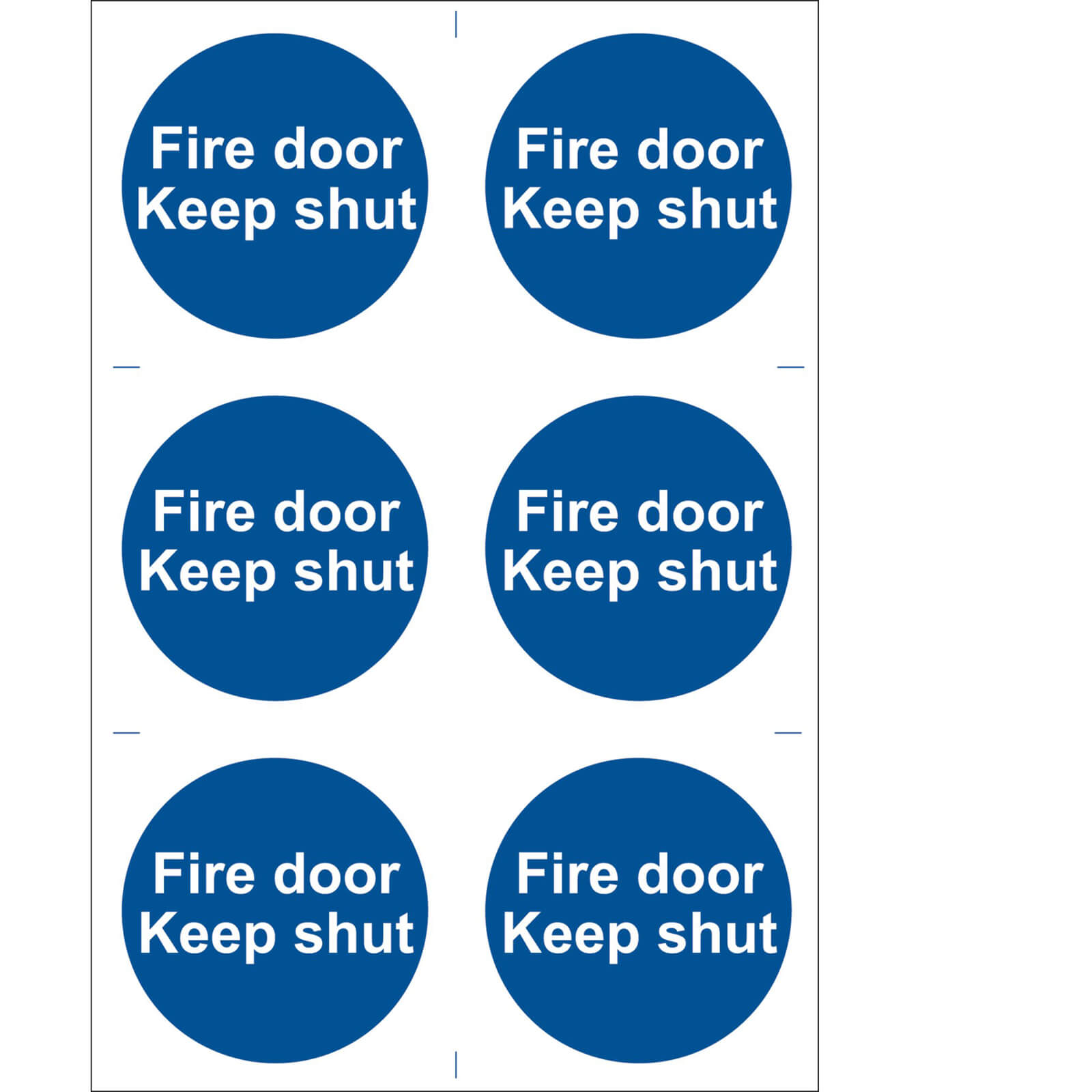 Image of Draper Fire Door Keep Shut Sign Pack of 6 100mm 100mm Standard
