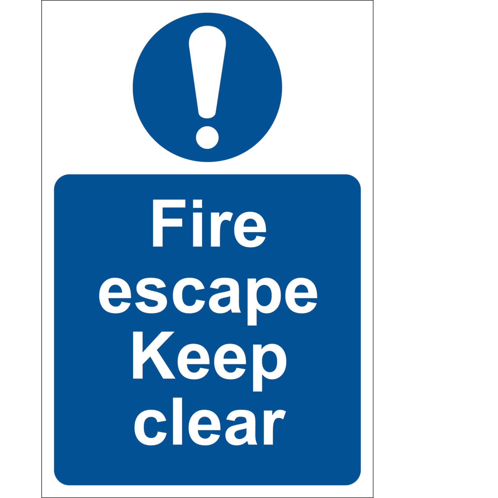 Image of Draper Fire Escape Keep Clear Sign 200mm 300mm Standard