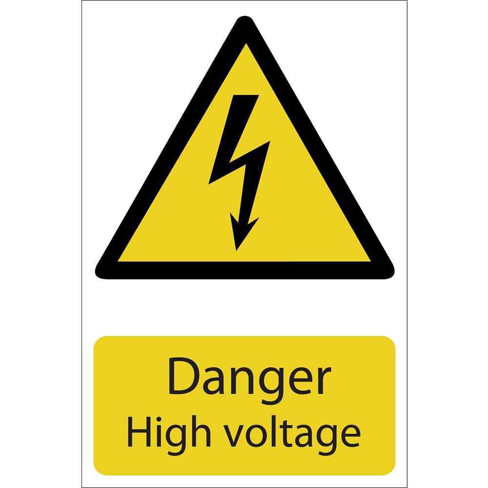 Draper Danger High Voltage Sign 200mm 300mm Standard