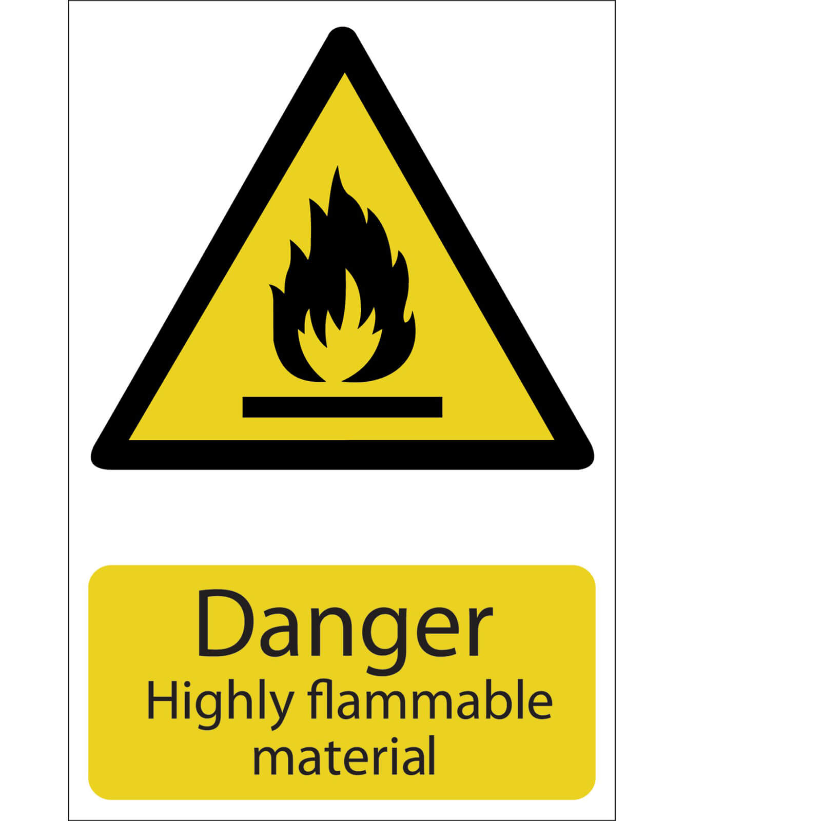 Image of Draper Danger Highly Flammable Material Sign 200mm 300mm Standard