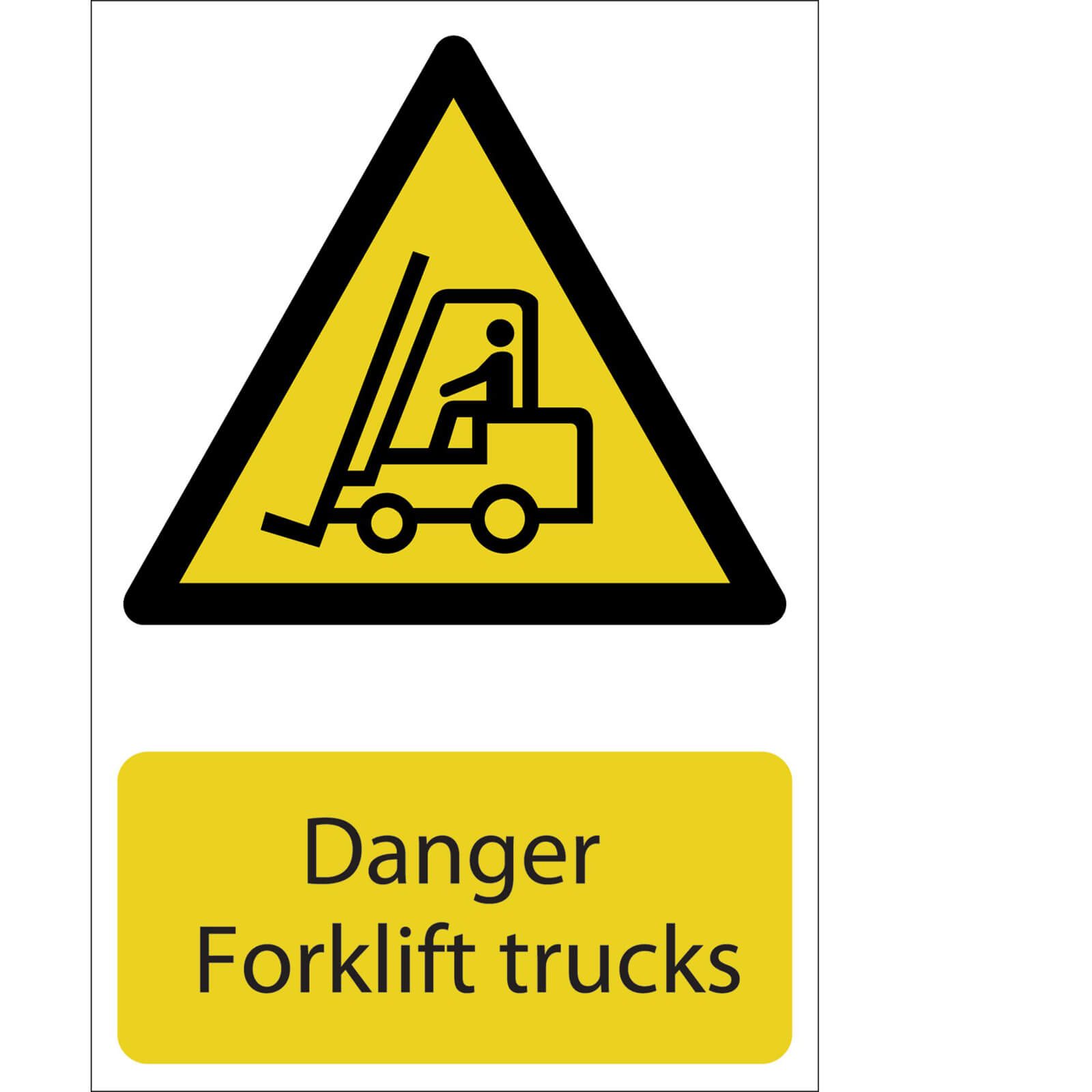 Image of Draper Danger Forklift Trucks Sign 200mm 300mm Standard