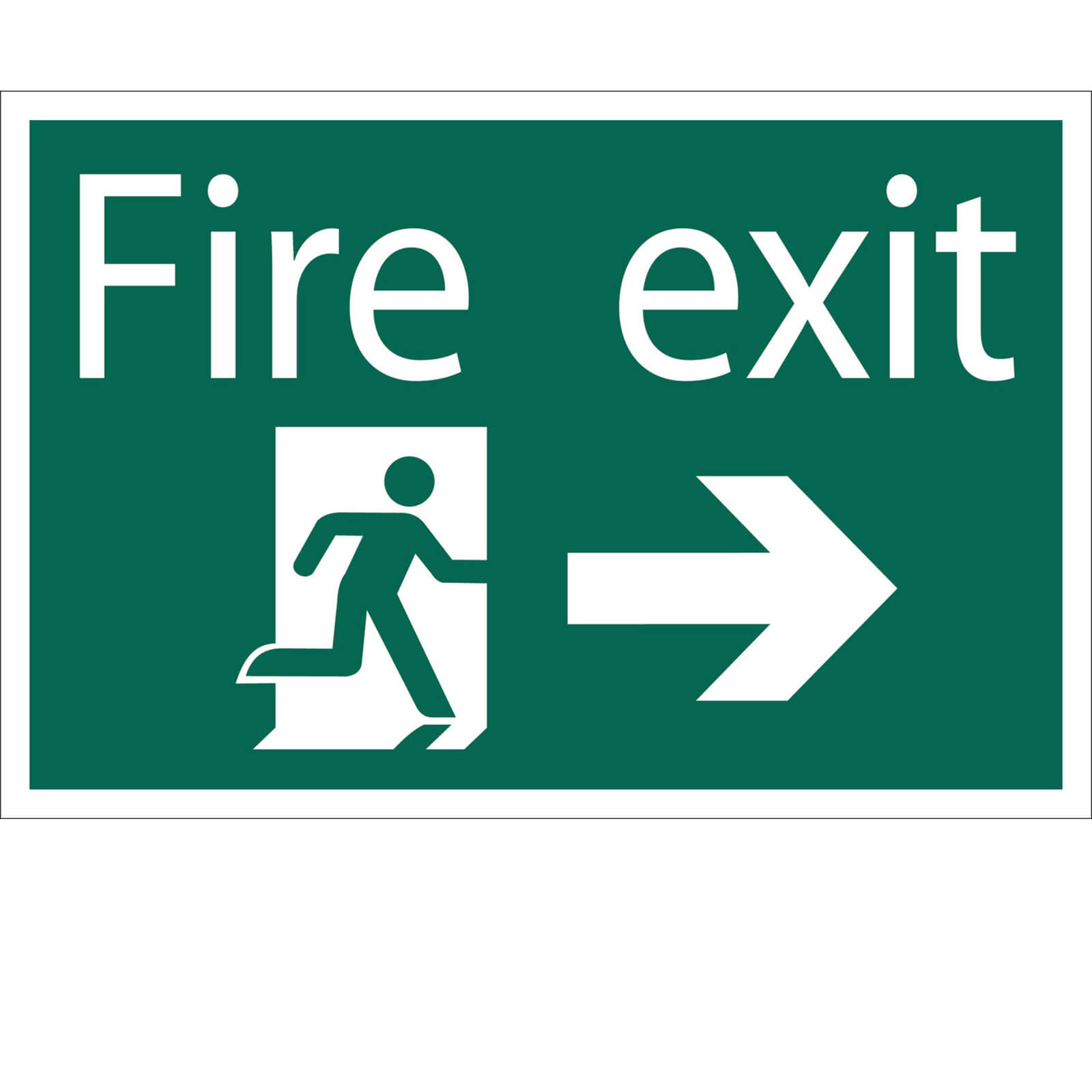 Image of Draper Fire Exit Arrow Right Sign 200mm 300mm Standard