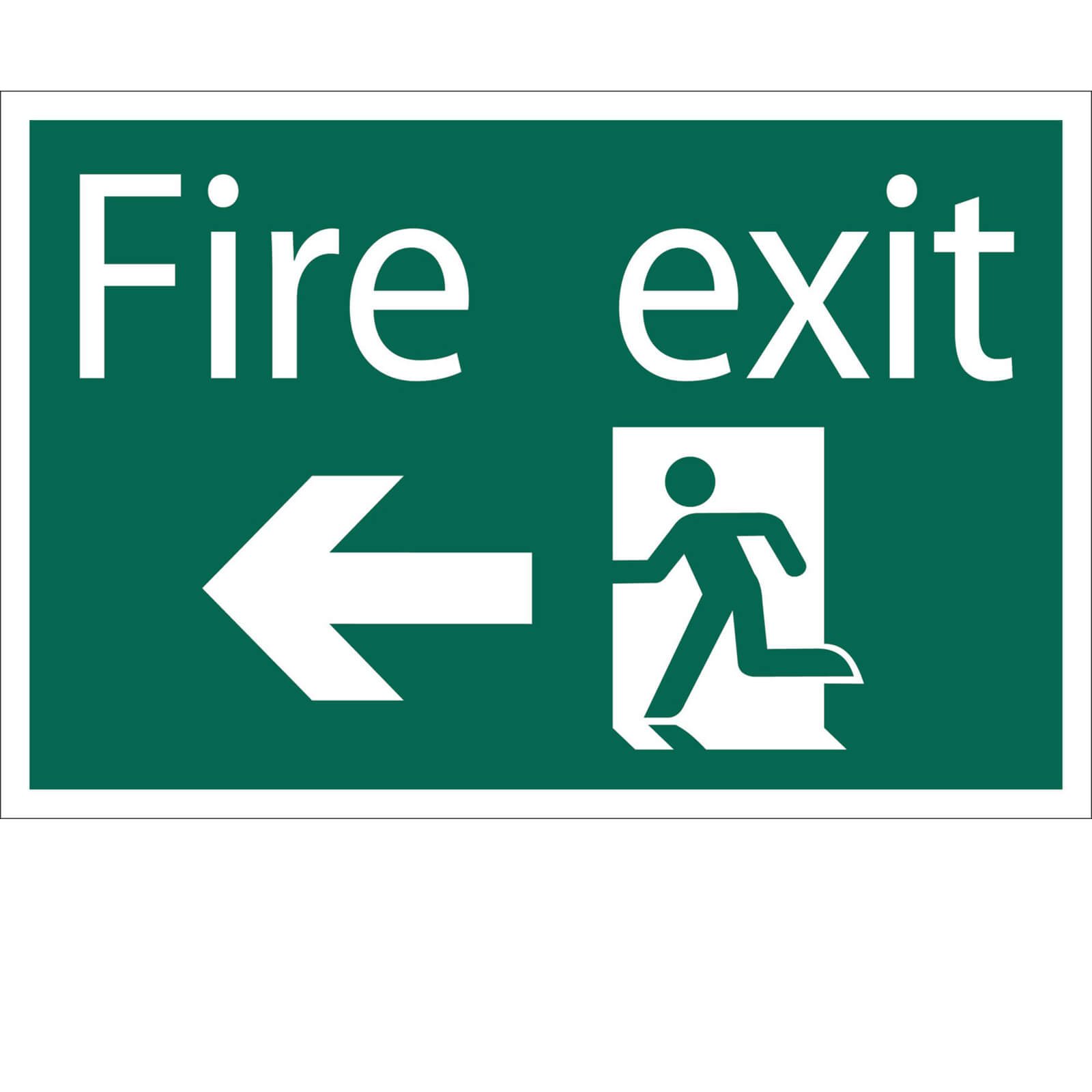 Image of Draper Fire Exit Arrow Left Sign 200mm 300mm Standard