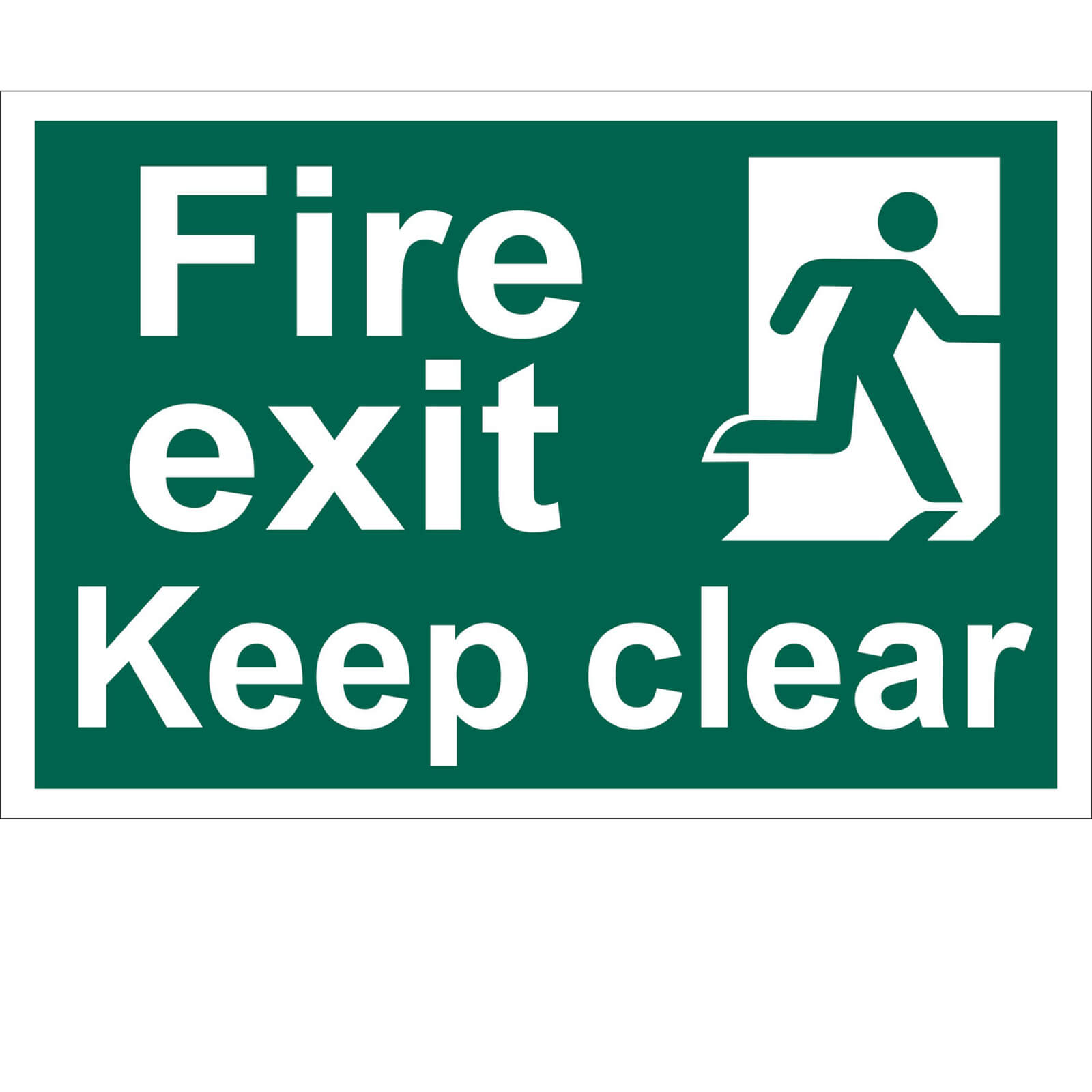 Image of Draper Fire Exit Keep Clear Sign 200mm 300mm Standard