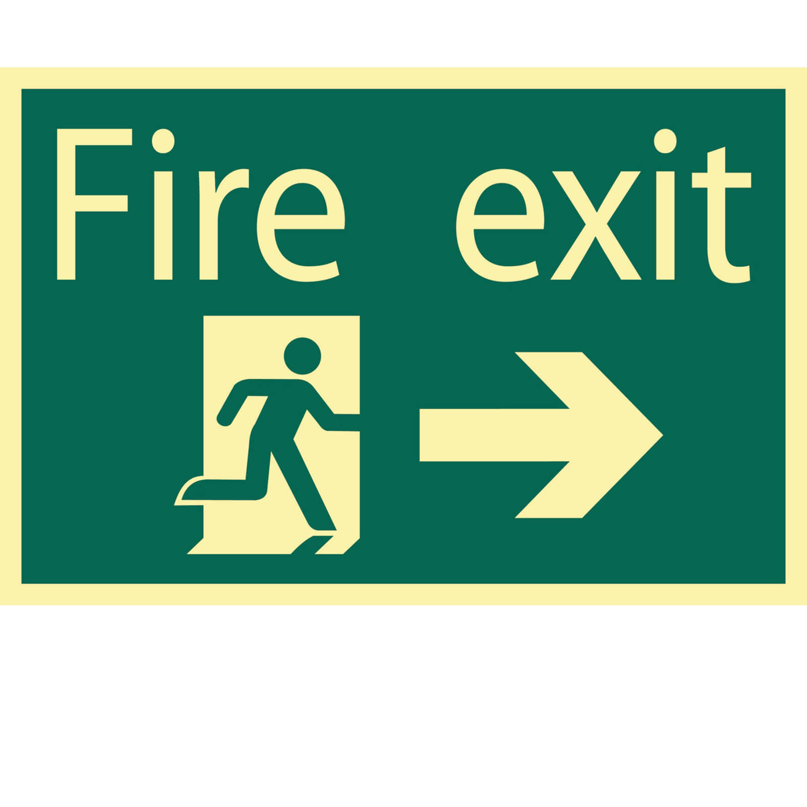 Image of Draper Fire Exit Arrow Right Sign 200mm 300mm Photoluminescent