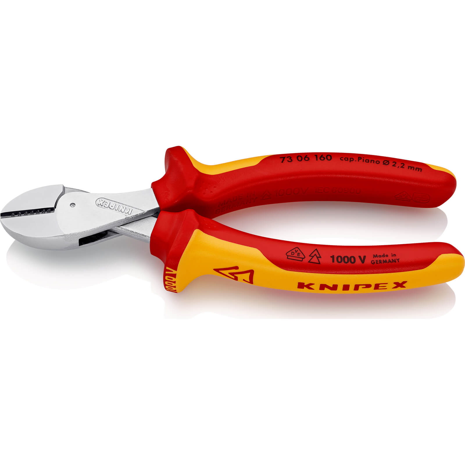 Image of Knipex 73 06 VDE Insulated X Cut Compact Diagonal Cutting Pliers 160mm