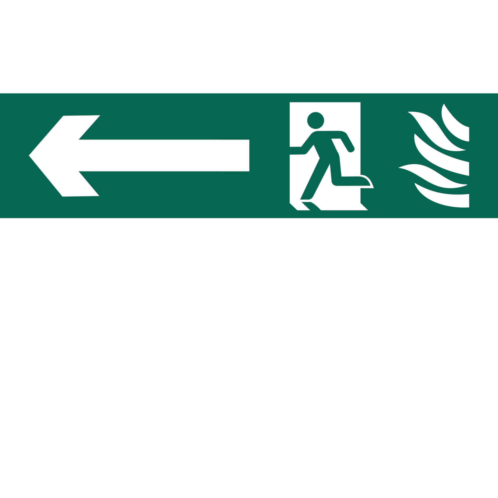 Image of Draper Running Man Arrow Left Fire Safety Sign 200mm 50mm Standard