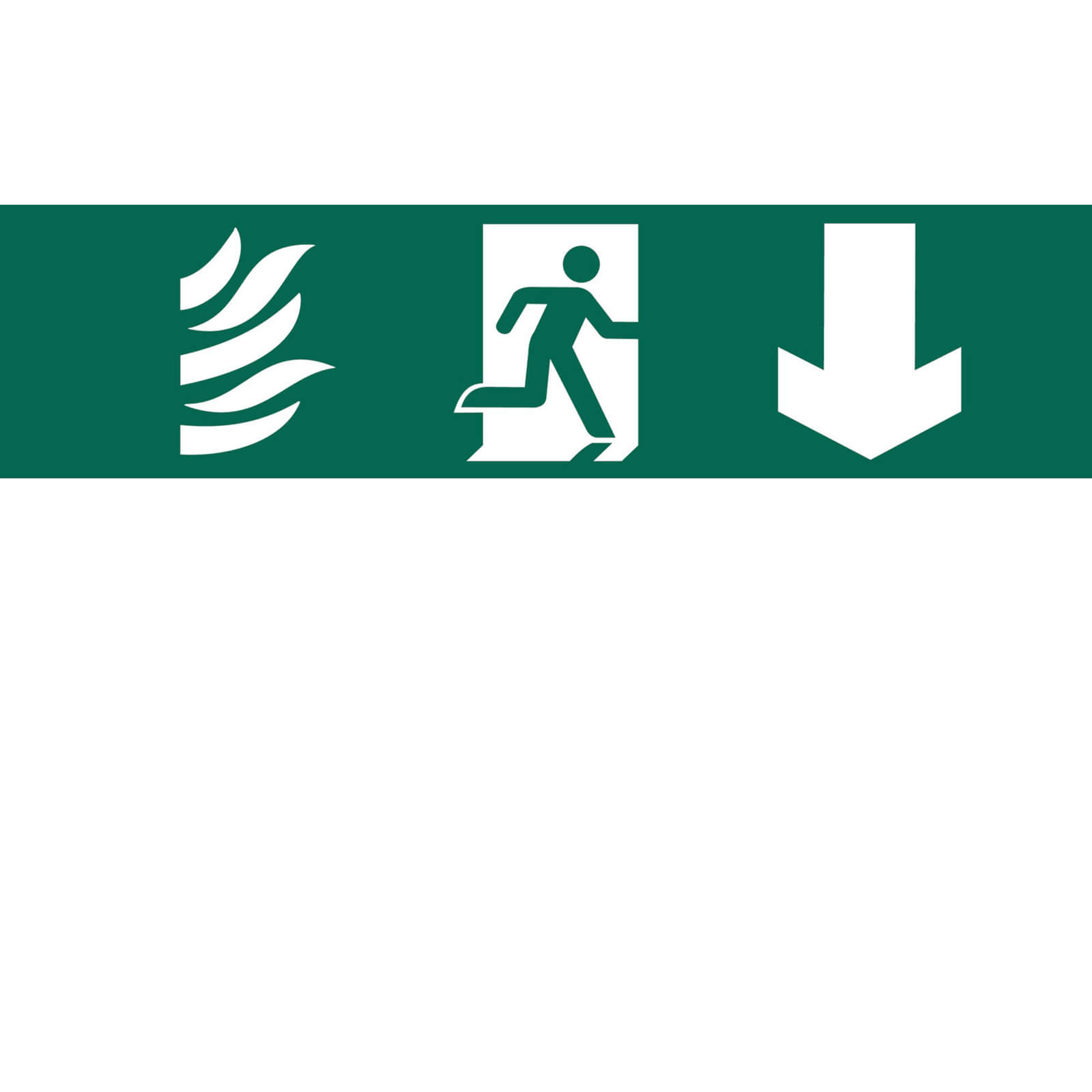 Image of Draper Running Man Arrow Down Fire Safety Sign 200mm 50mm Standard