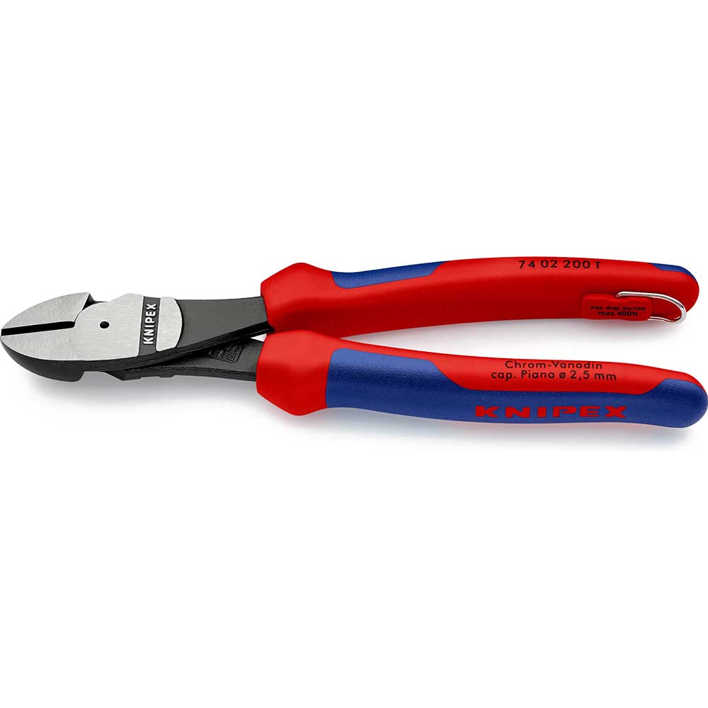 Image of Knipex 74 02 Tethered Diagonal Cutting Pliers 200mm