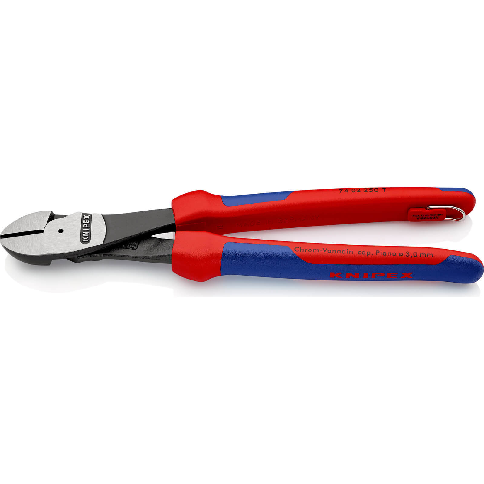 Image of Knipex 74 02 Tethered Diagonal Cutting Pliers 250mm