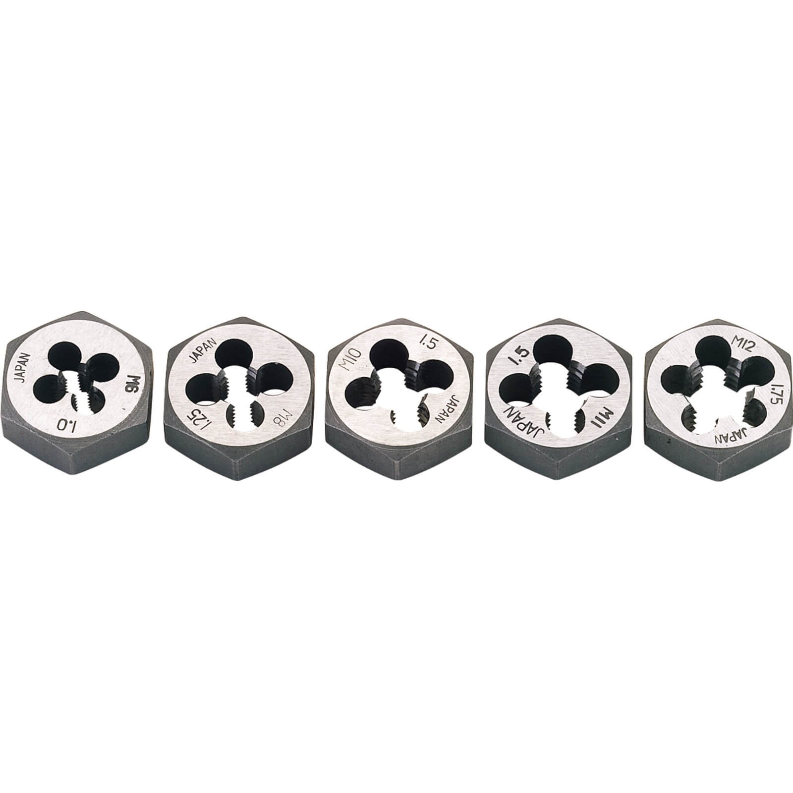 Image of Draper 5 Piece Hexagon Die Nut Set Metric