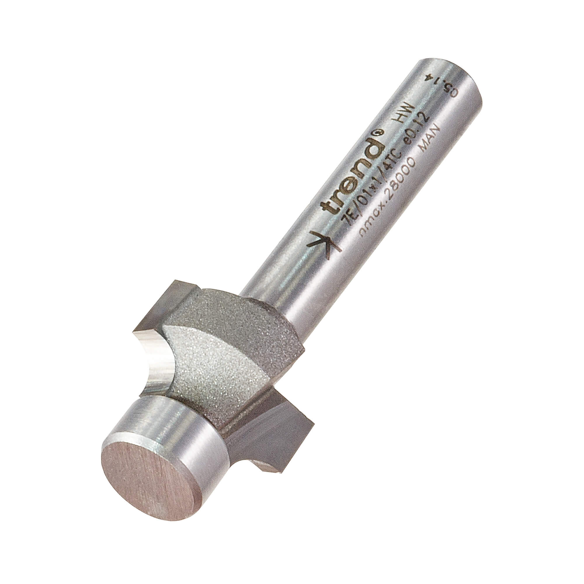 Image of Trend Pin Guided Round Over Router Cutter 15mm 9.5mm 1/4"
