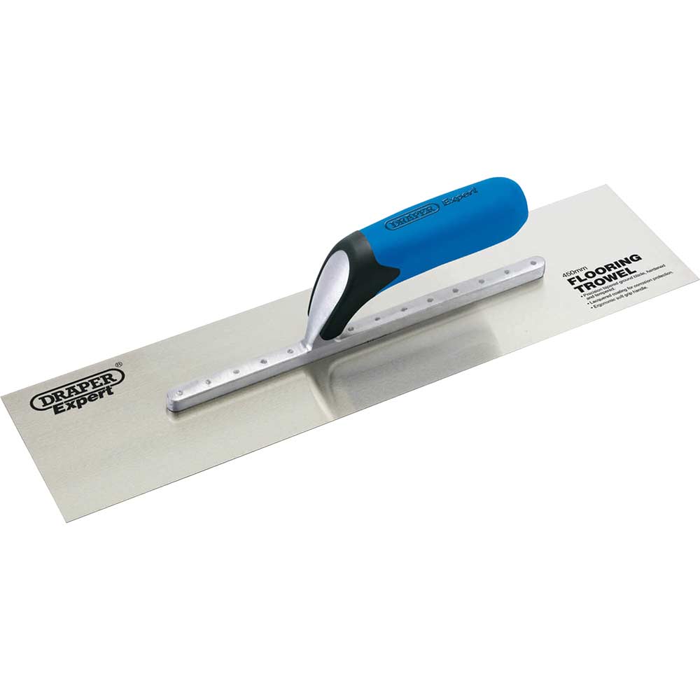 Draper Expert Soft Grip Stainless Steel Pre Worn Plastering Trowel 18
