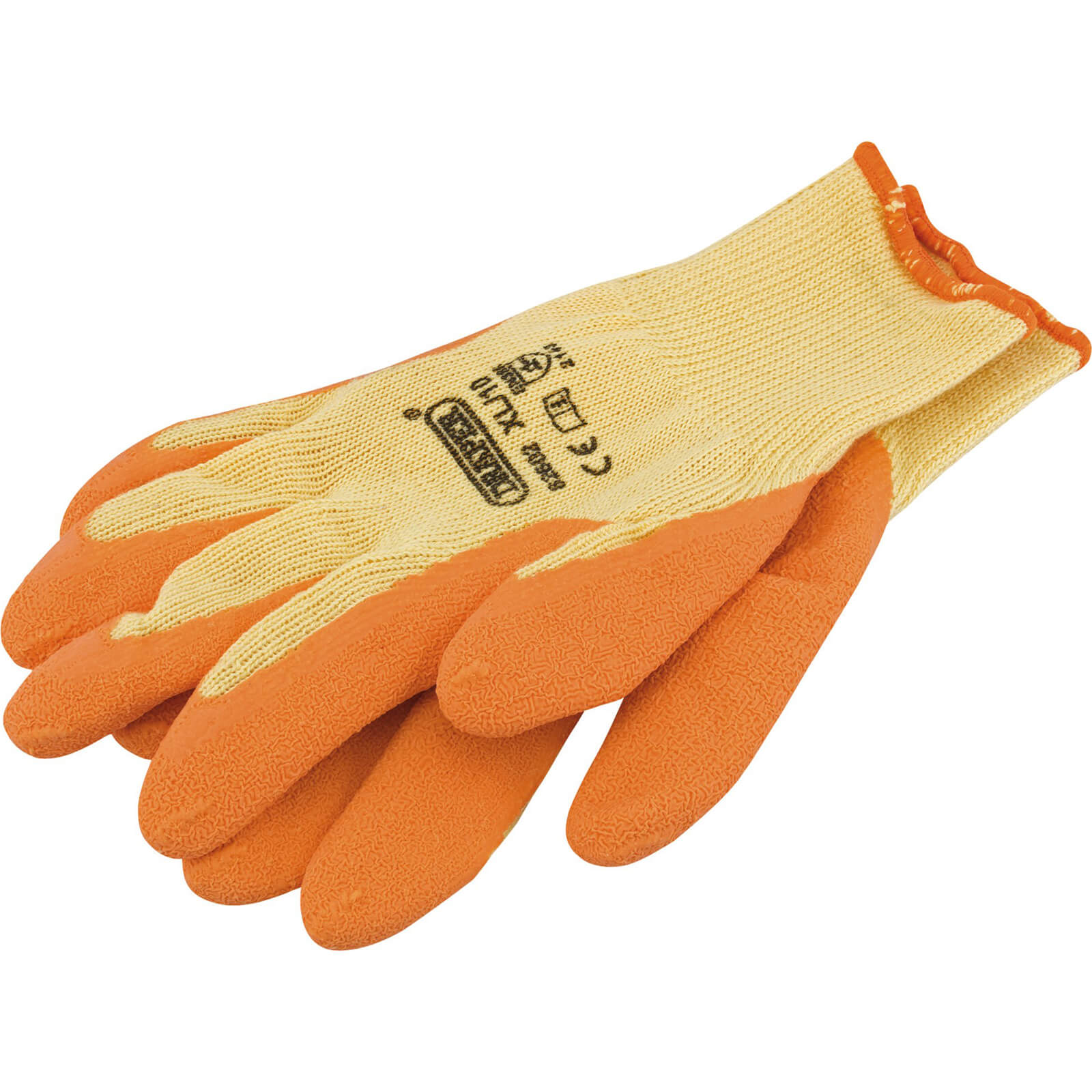 Image of Draper Orange Heavy Duty Latex Coated Work Gloves Yellow / Orange L