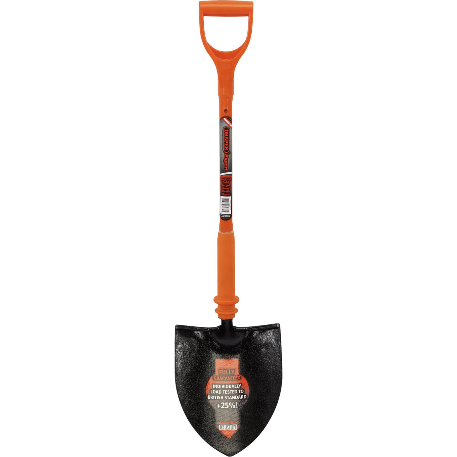 Image of Draper Expert Round Mouth Shovel Fully Insulated Solid Forged