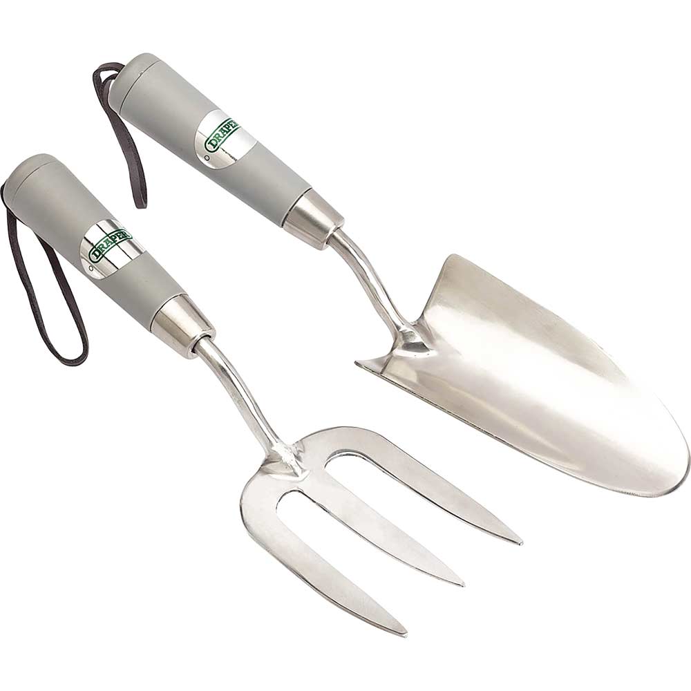 Image of Draper 2 Piece Stainless Steel Hand Fork and Trowel Set