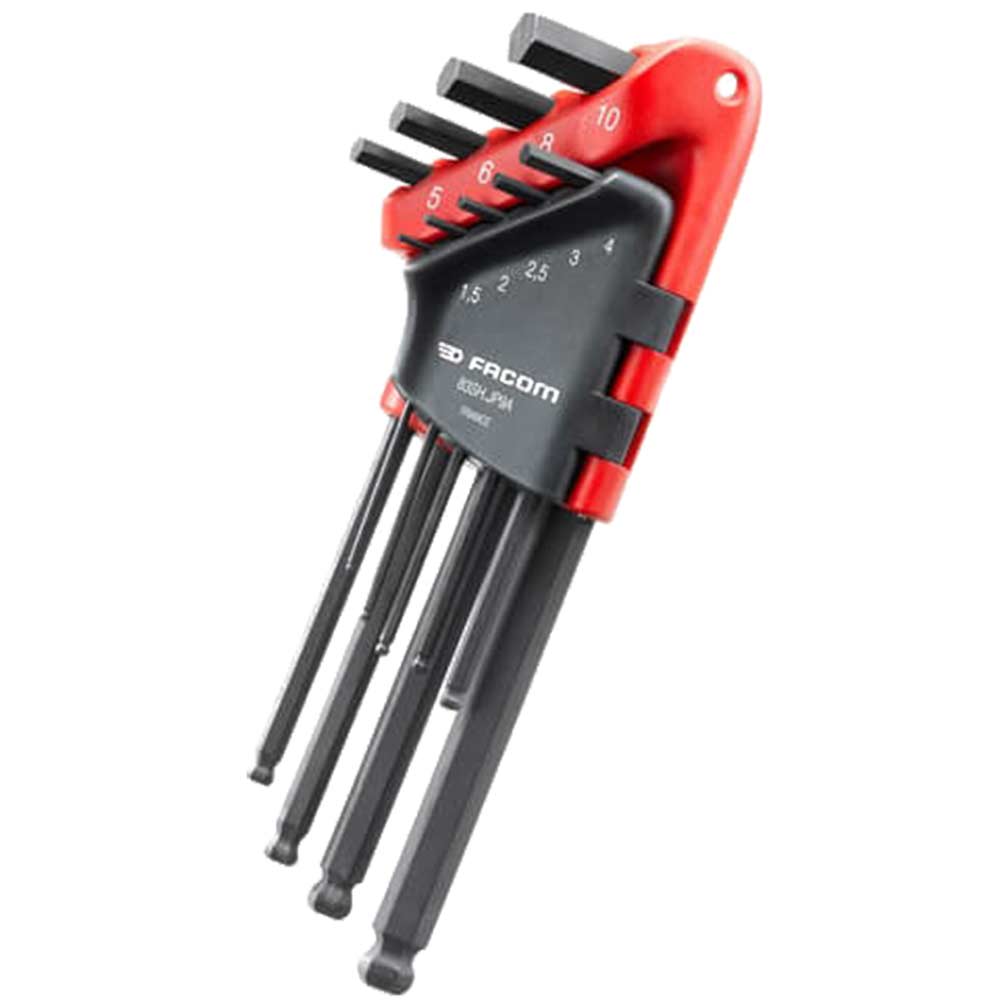 Facom 9 Piece Long Ball End Hexagon Allen Key Set Metric