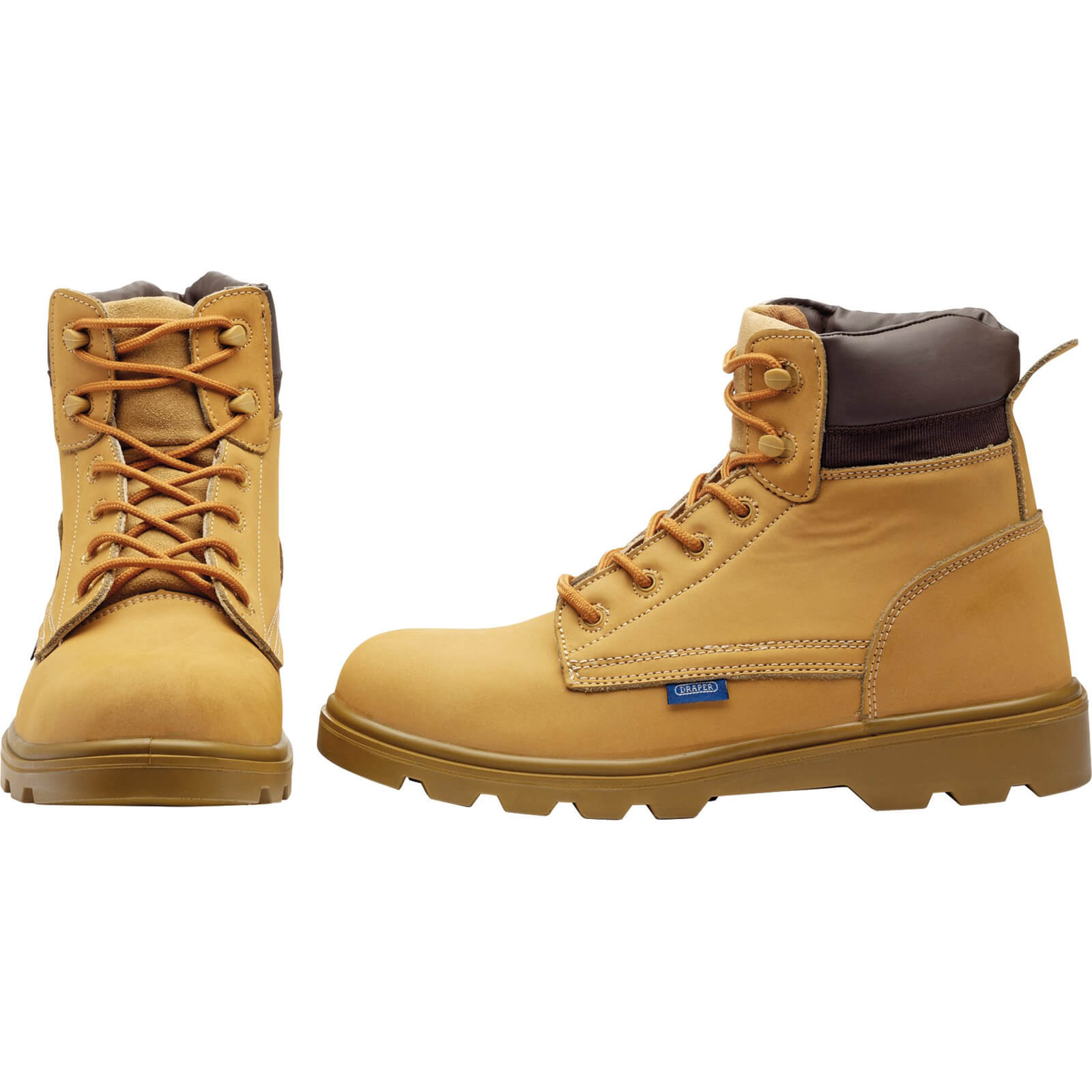 Image of Draper Mens Nubuck Style Safety Boots Tan Size 10