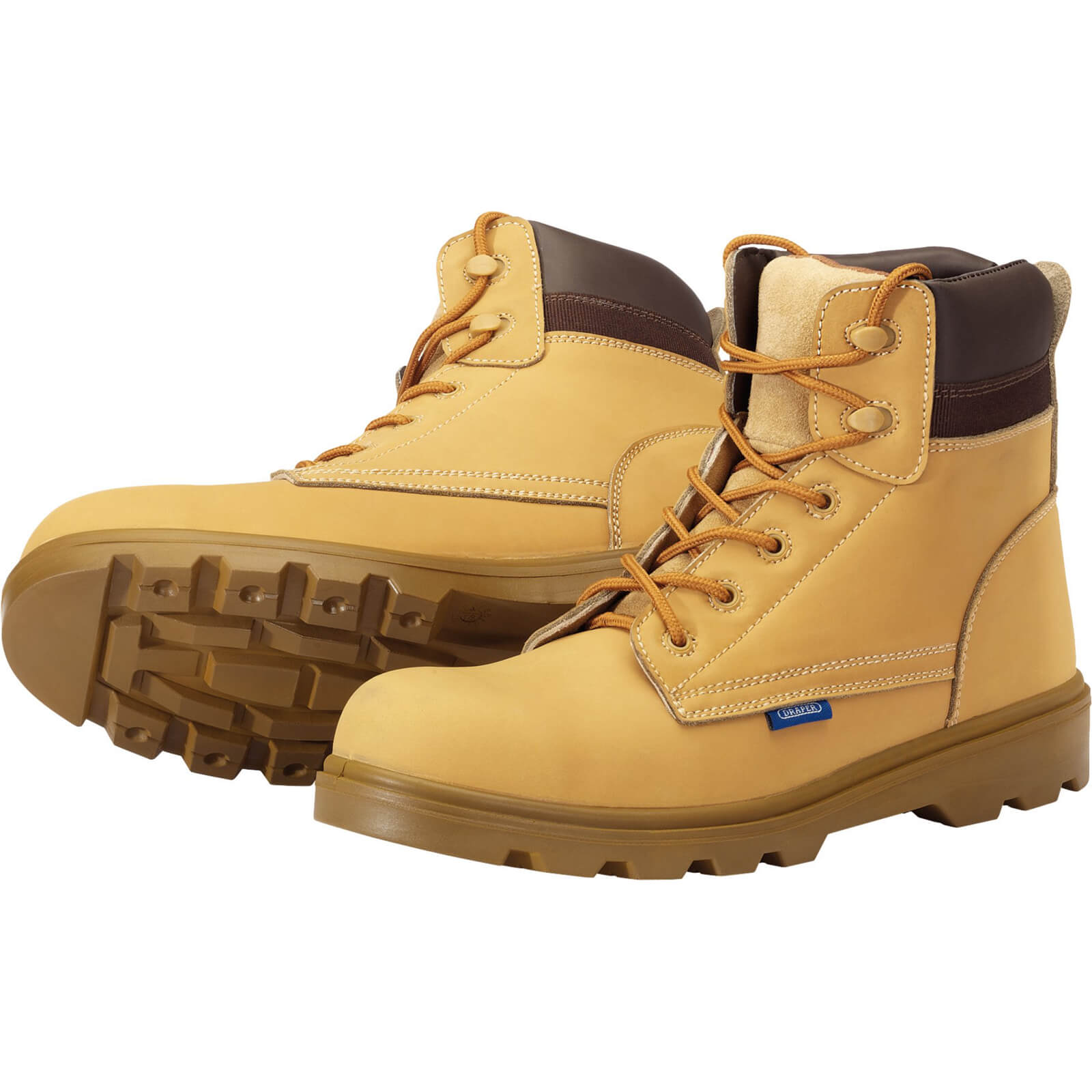 Image of Draper Mens Nubuck Style Safety Boots Tan Size 11