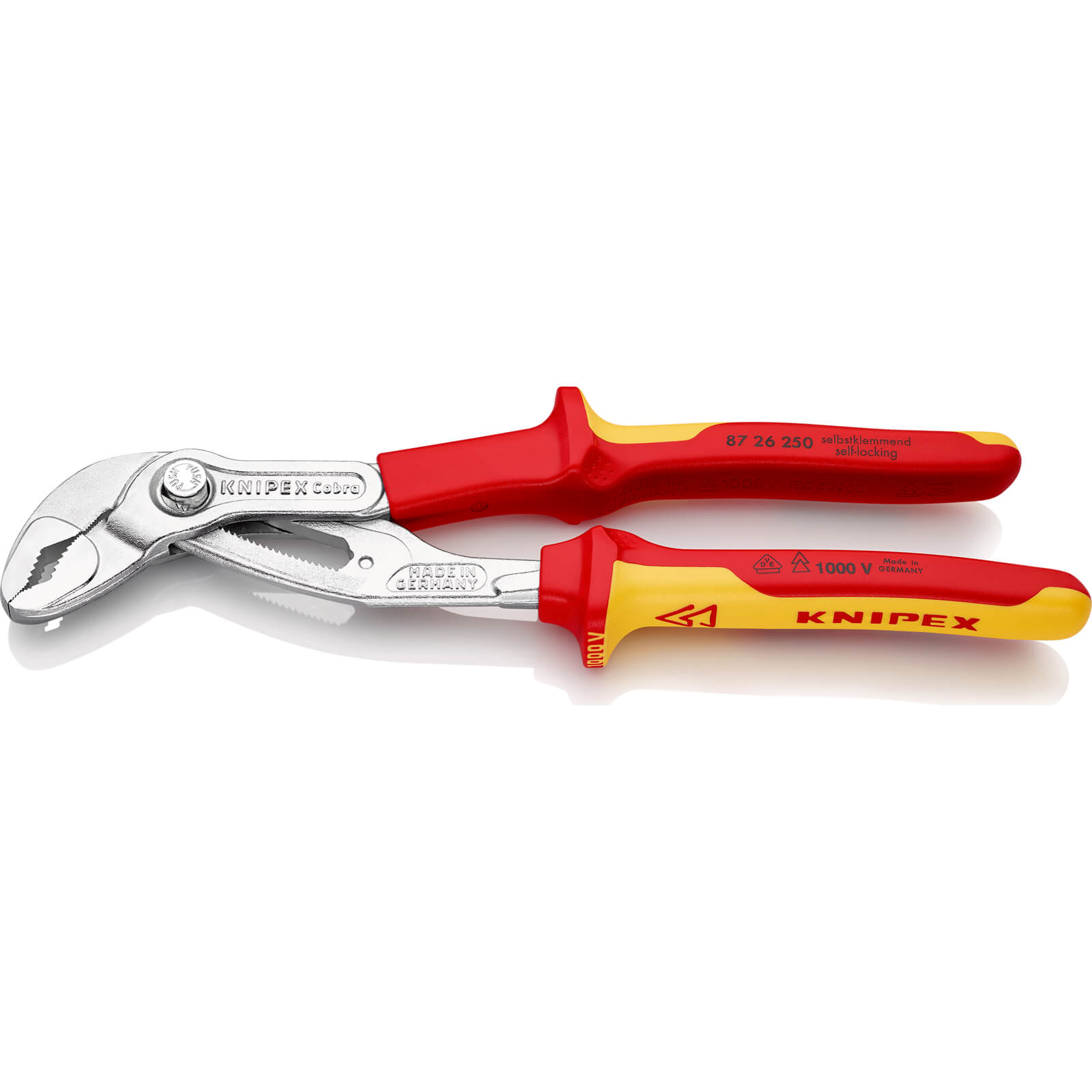 Image of Knipex 87 26 VDE Insulated Cobra Hightech Water Pump Pliers 250mm