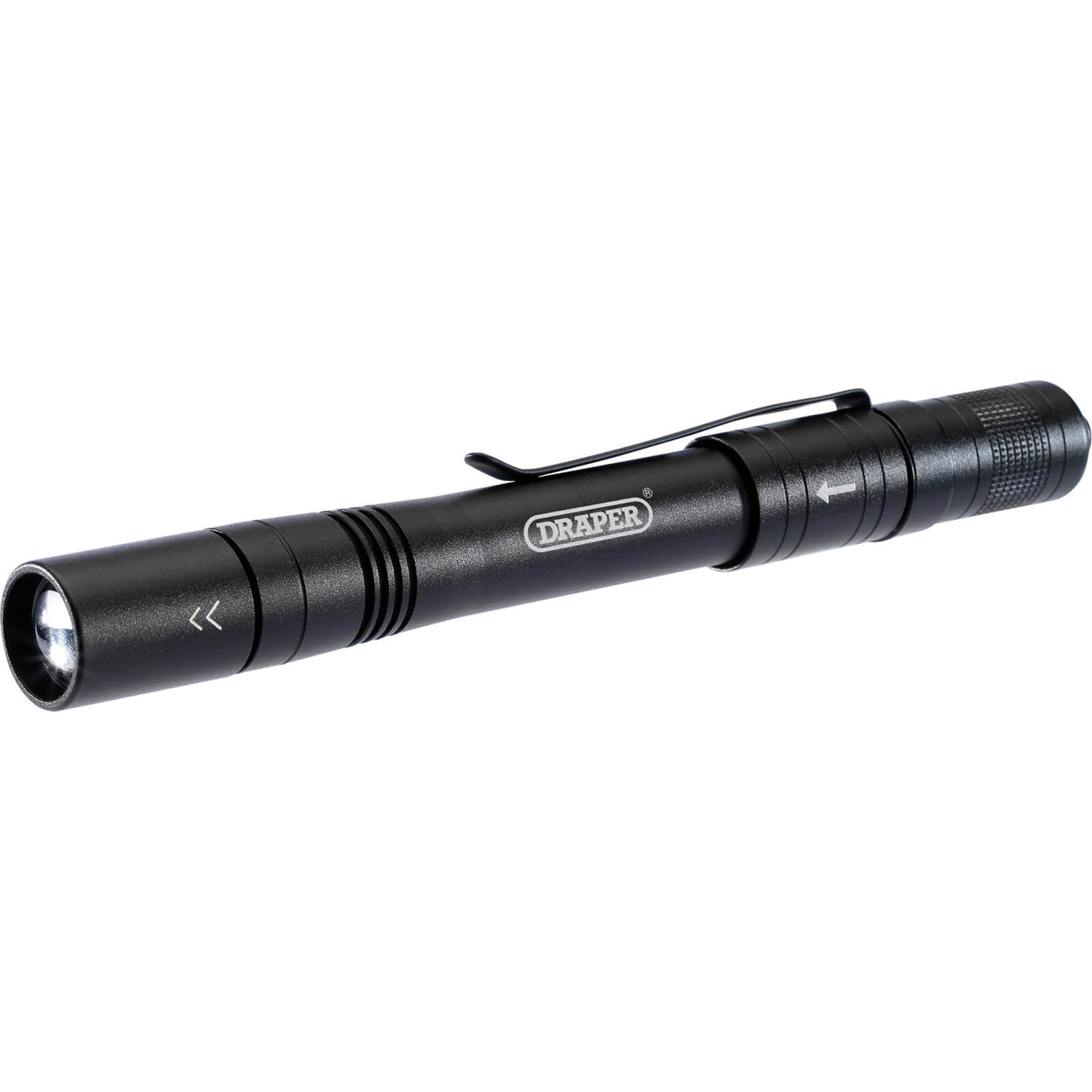 Image of Draper LED Rechargeable Aluminium Penlight Black