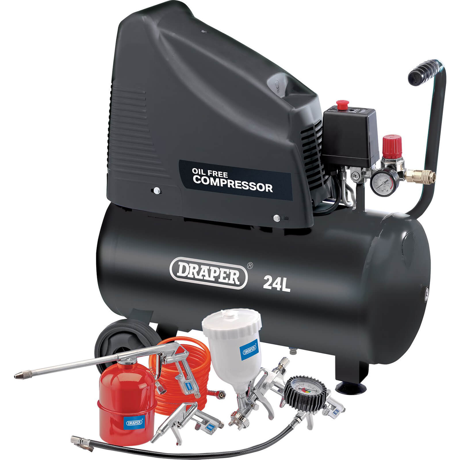 Draper DA25/19/K Oil Free Compressor and Air Tool Kit 240v