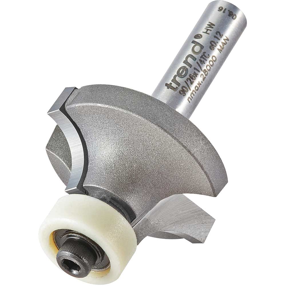 Image of Trend Bull Nose Round Over Combination Router Cutter 27mm 12.5mm 1/4"